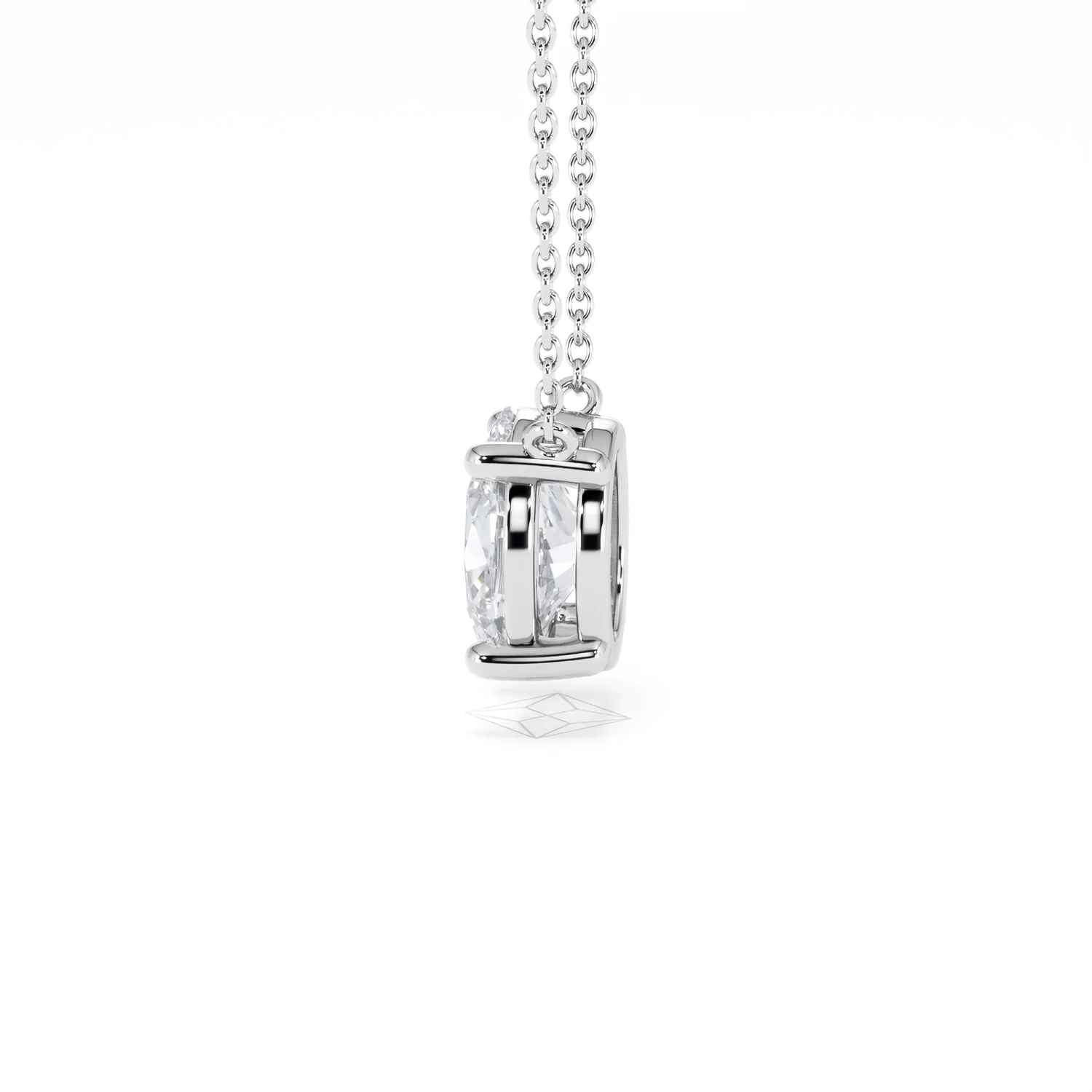 Wanderlust Floating Oval Cut Lab Diamond Solitaire Necklace 2.00ct H/SI in 9K White Gold - Image 68
