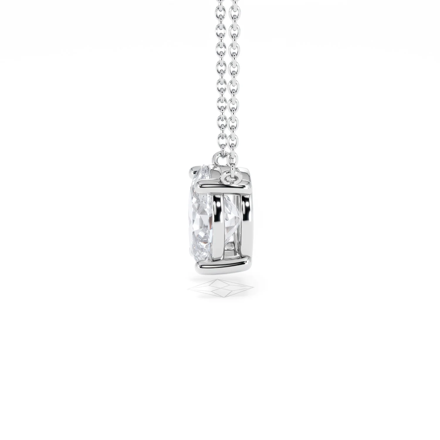 Wanderlust Floating Oval Cut Lab Diamond Solitaire Necklace 2.00ct H/SI in 9K White Gold - Image 71