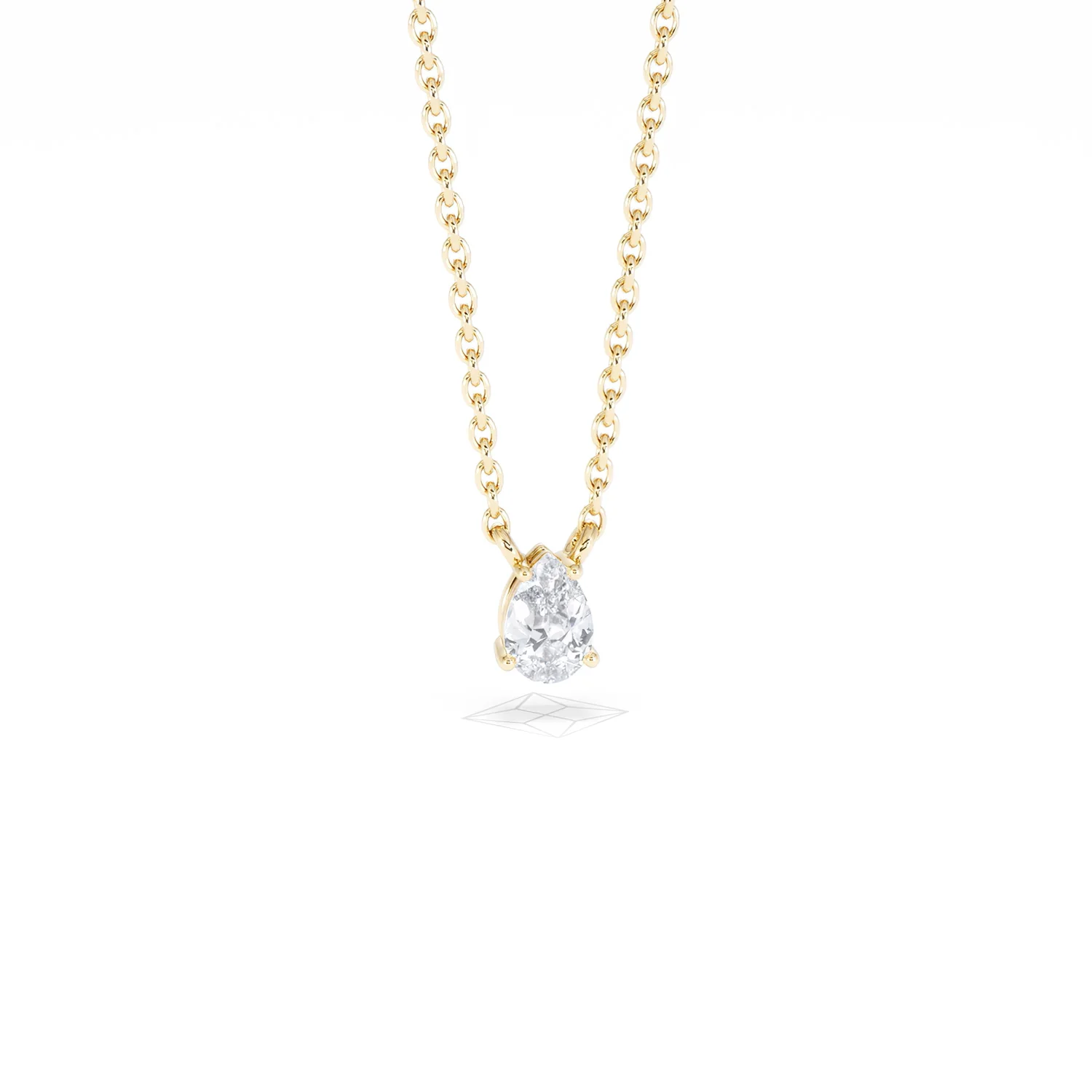 Wanderlust Floating Pear Cut Lab Diamond Solitaire Necklace 0.25ct H/SI in 18K Gold Vermeil - Image 12