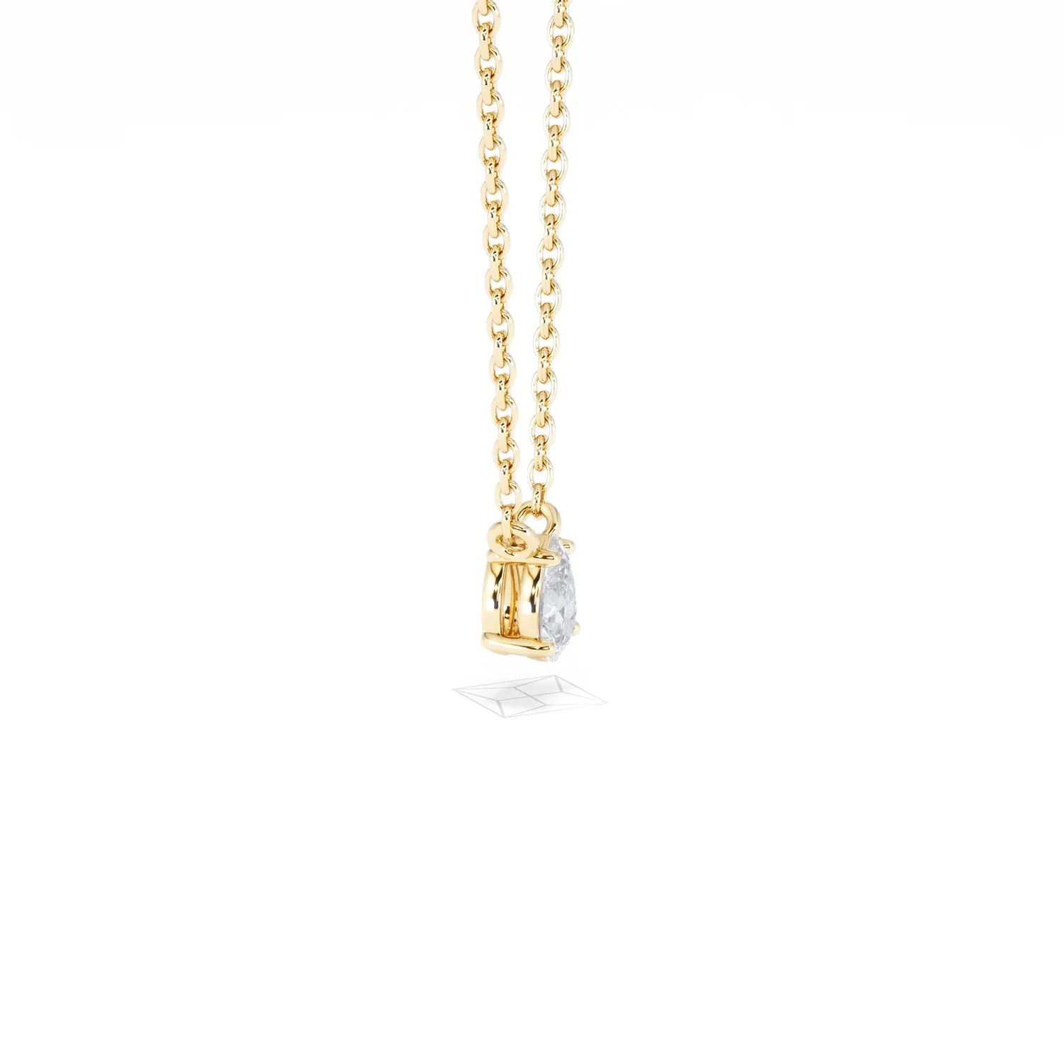 Wanderlust Floating Pear Cut Lab Diamond Solitaire Necklace 0.25ct H/SI in 18K Gold Vermeil - Image 26