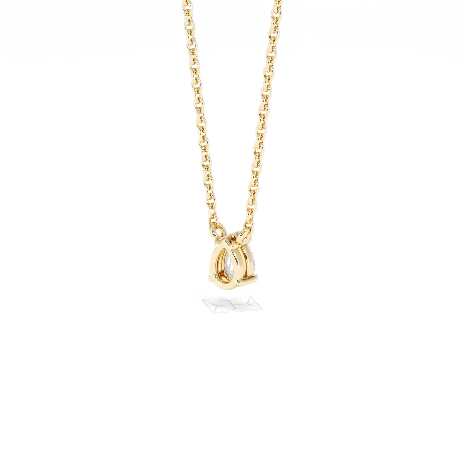 Wanderlust Floating Pear Cut Lab Diamond Solitaire Necklace 0.25ct H/SI in 18K Gold Vermeil - Image 43