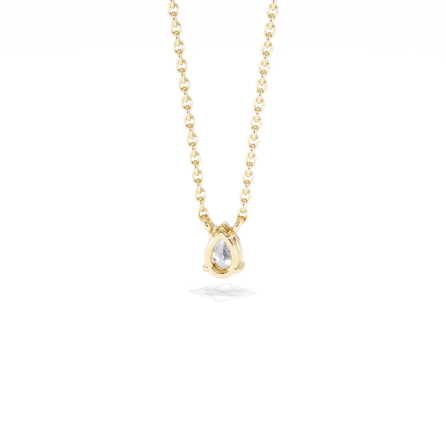 Wanderlust Floating Pear Cut Lab Diamond Solitaire Necklace 0.25ct H/SI in 18K Gold Vermeil - Image 48