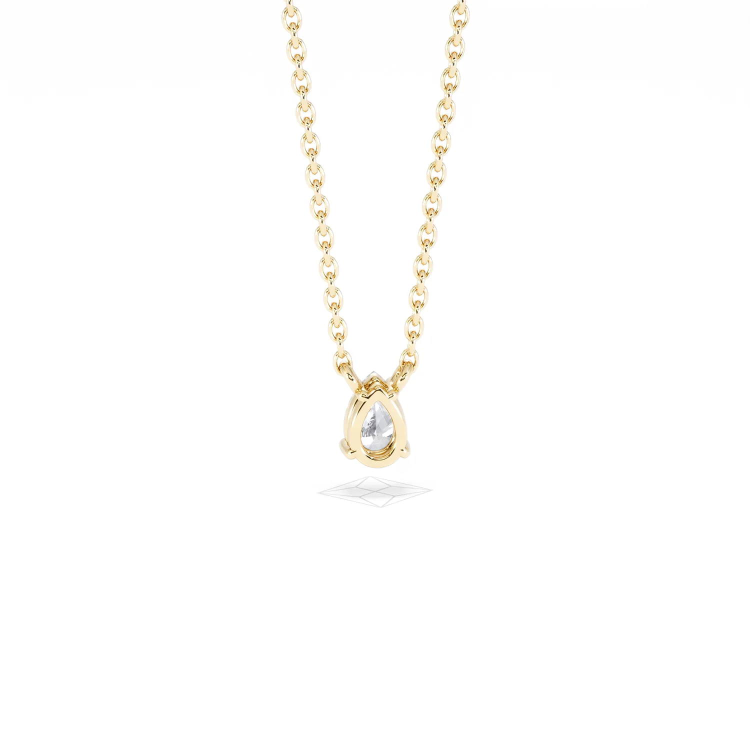 Wanderlust Floating Pear Cut Lab Diamond Solitaire Necklace 0.25ct H/SI in 18K Gold Vermeil - Image 51