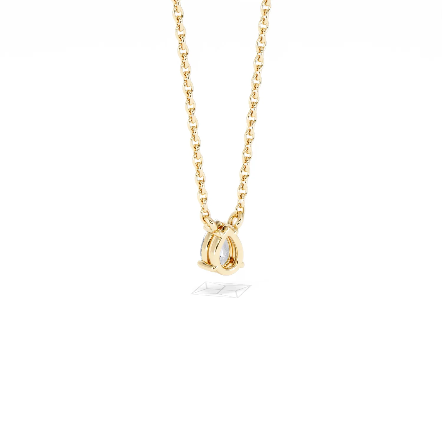 Wanderlust Floating Pear Cut Lab Diamond Solitaire Necklace 0.25ct H/SI in 18K Gold Vermeil - Image 56