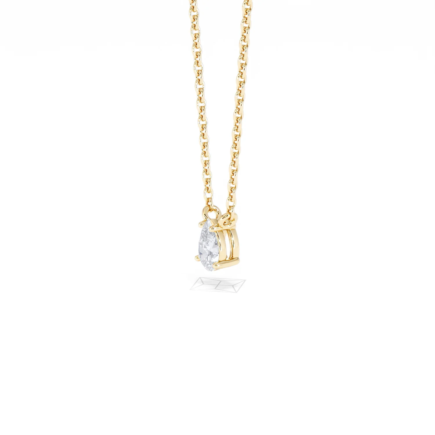 Wanderlust Floating Pear Cut Lab Diamond Solitaire Necklace 0.25ct H/SI in 18K Gold Vermeil - Image 77