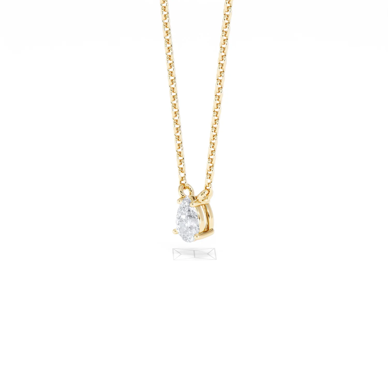 Wanderlust Floating Pear Cut Lab Diamond Solitaire Necklace 0.25ct H/SI in 18K Gold Vermeil - Image 80