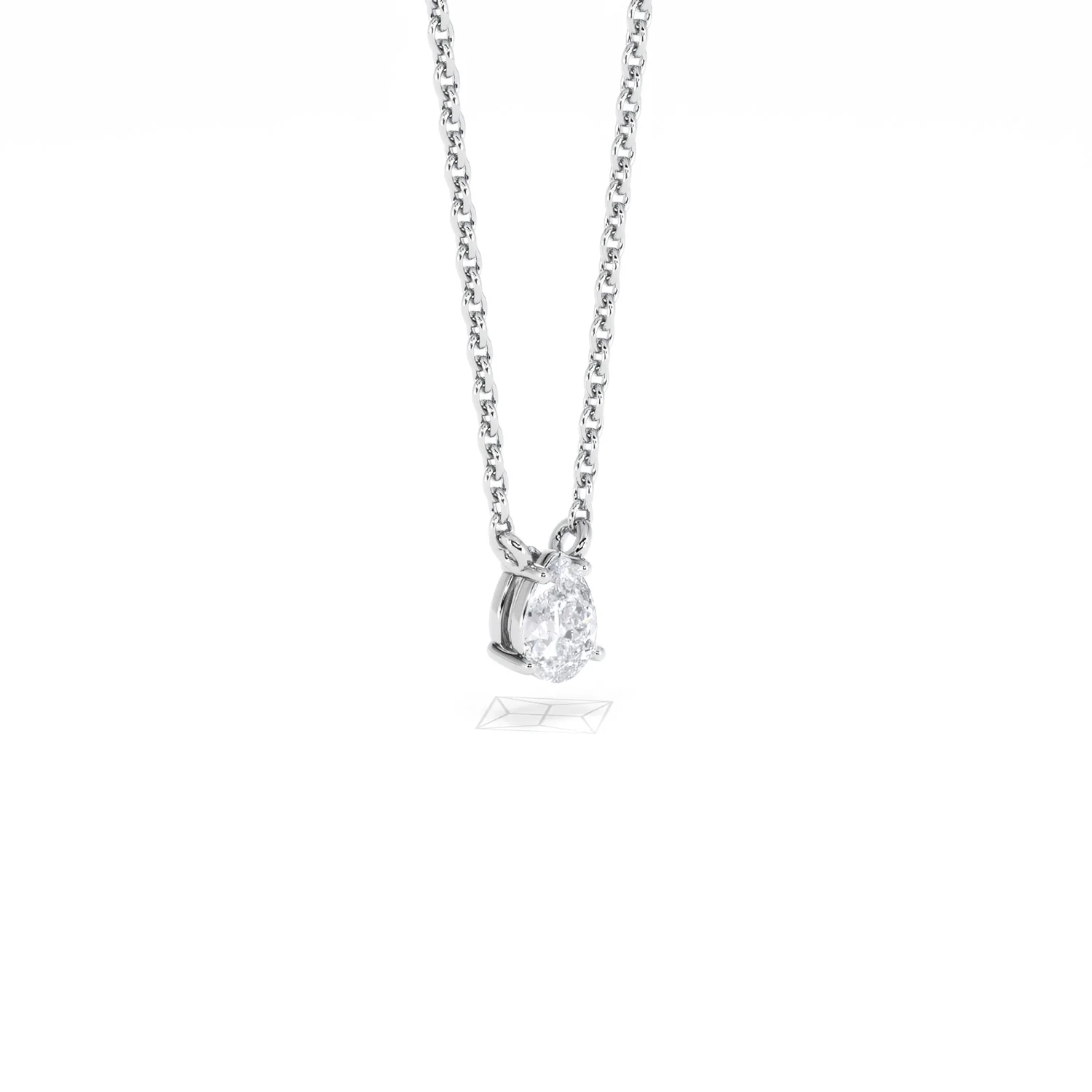 Wanderlust Floating Pear Cut Lab Diamond Solitaire Necklace 0.25ct H/SI in 925 Silver - Image 18