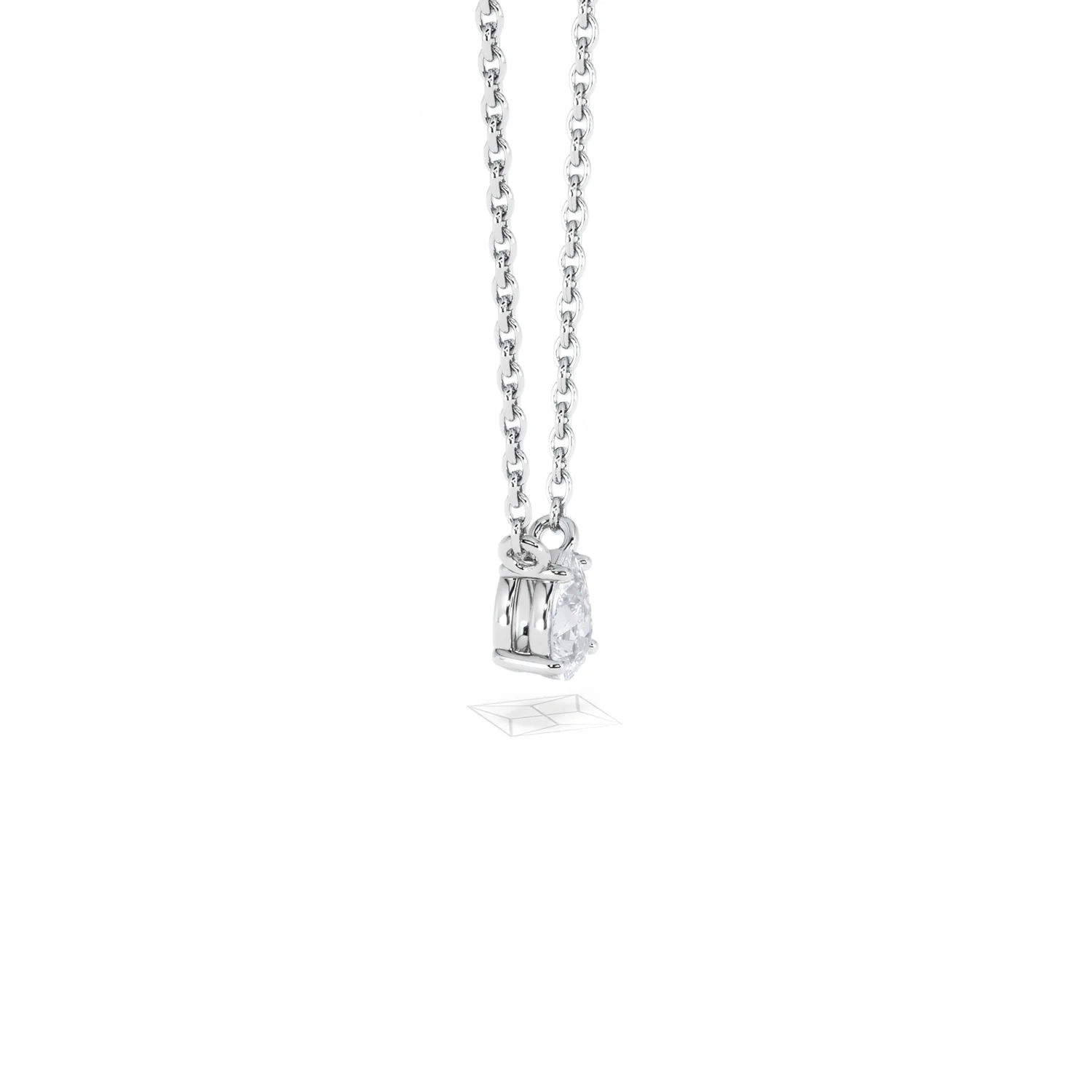 Wanderlust Floating Pear Cut Lab Diamond Solitaire Necklace 0.25ct H/SI in 925 Silver - Image 25