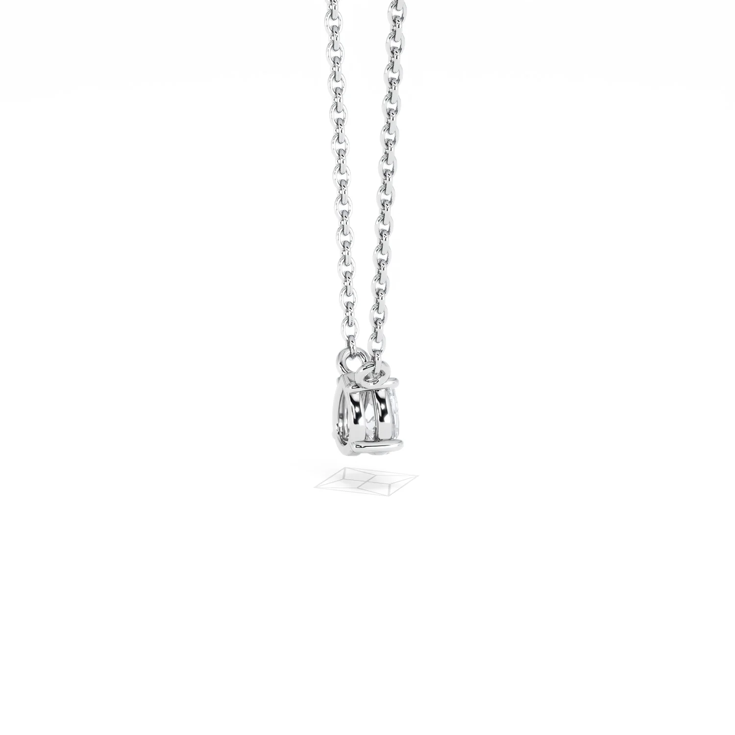 Wanderlust Floating Pear Cut Lab Diamond Solitaire Necklace 0.25ct H/SI in 925 Silver - Image 35