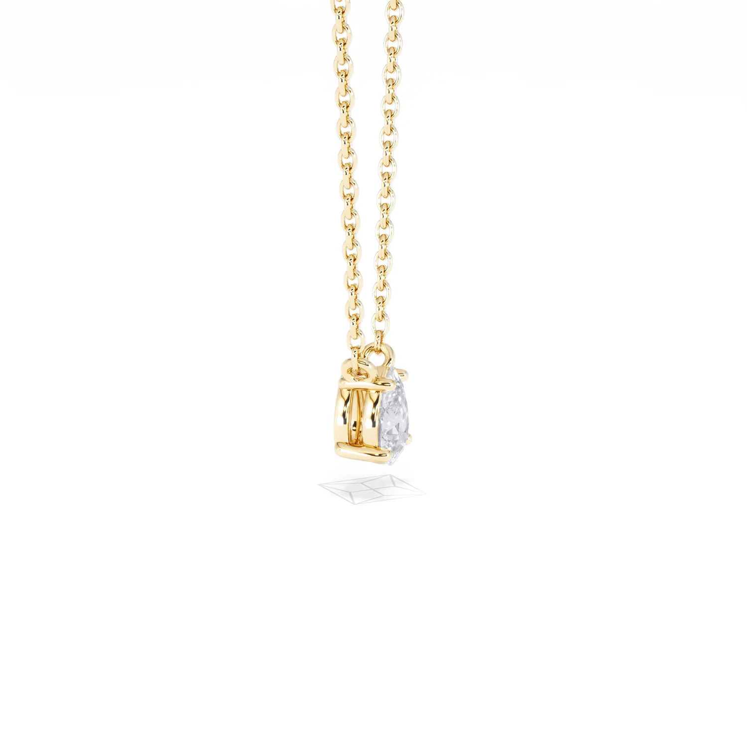 Wanderlust Floating Pear Cut Lab Diamond Solitaire Necklace 0.33ct H/SI in 18K Gold Vermeil - Image 26