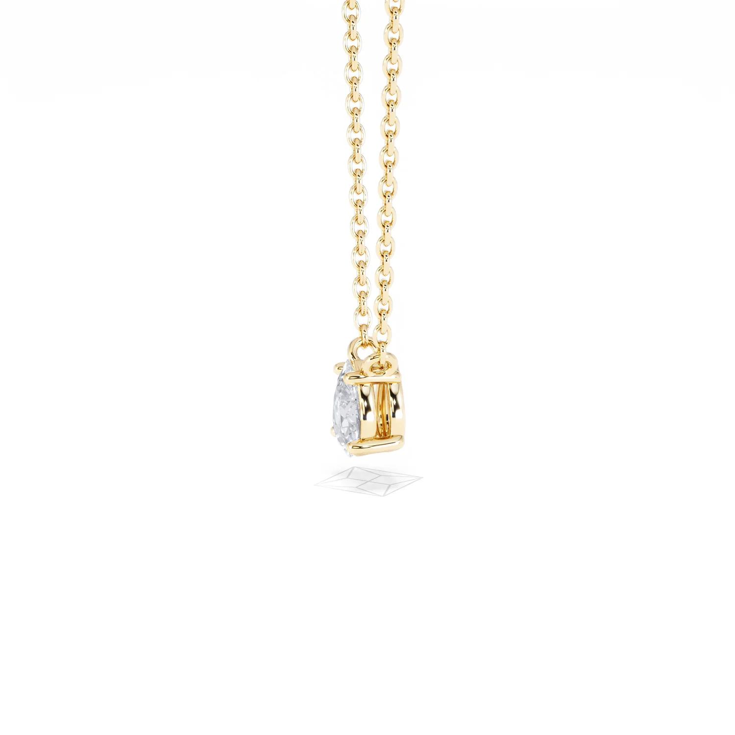 Wanderlust Floating Pear Cut Lab Diamond Solitaire Necklace 0.33ct H/SI in 18K Gold Vermeil - Image 73