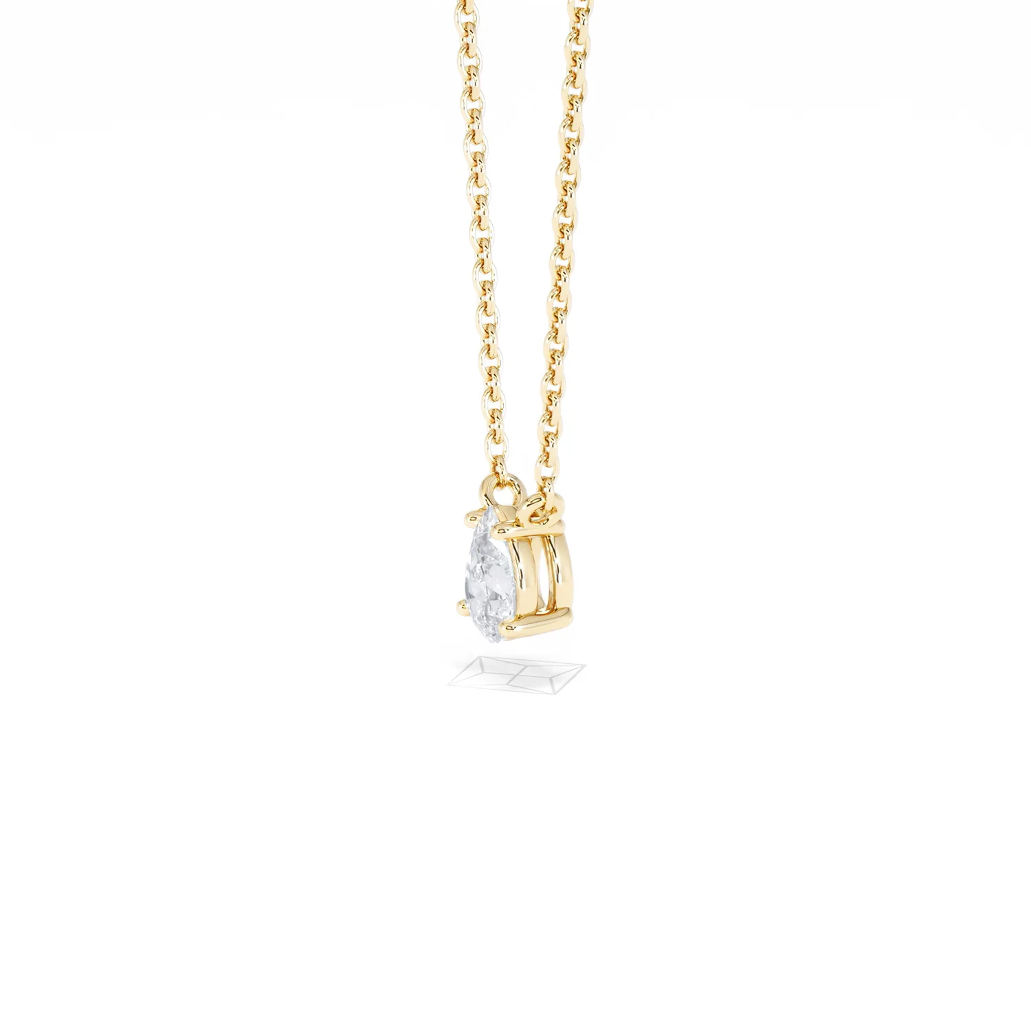 Wanderlust Floating Pear Cut Lab Diamond Solitaire Necklace 0.33ct H/SI in 18K Gold Vermeil - Image 76