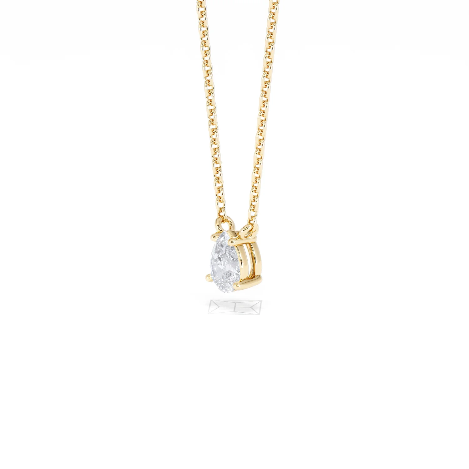Wanderlust Floating Pear Cut Lab Diamond Solitaire Necklace 0.33ct H/SI in 18K Gold Vermeil - Image 79