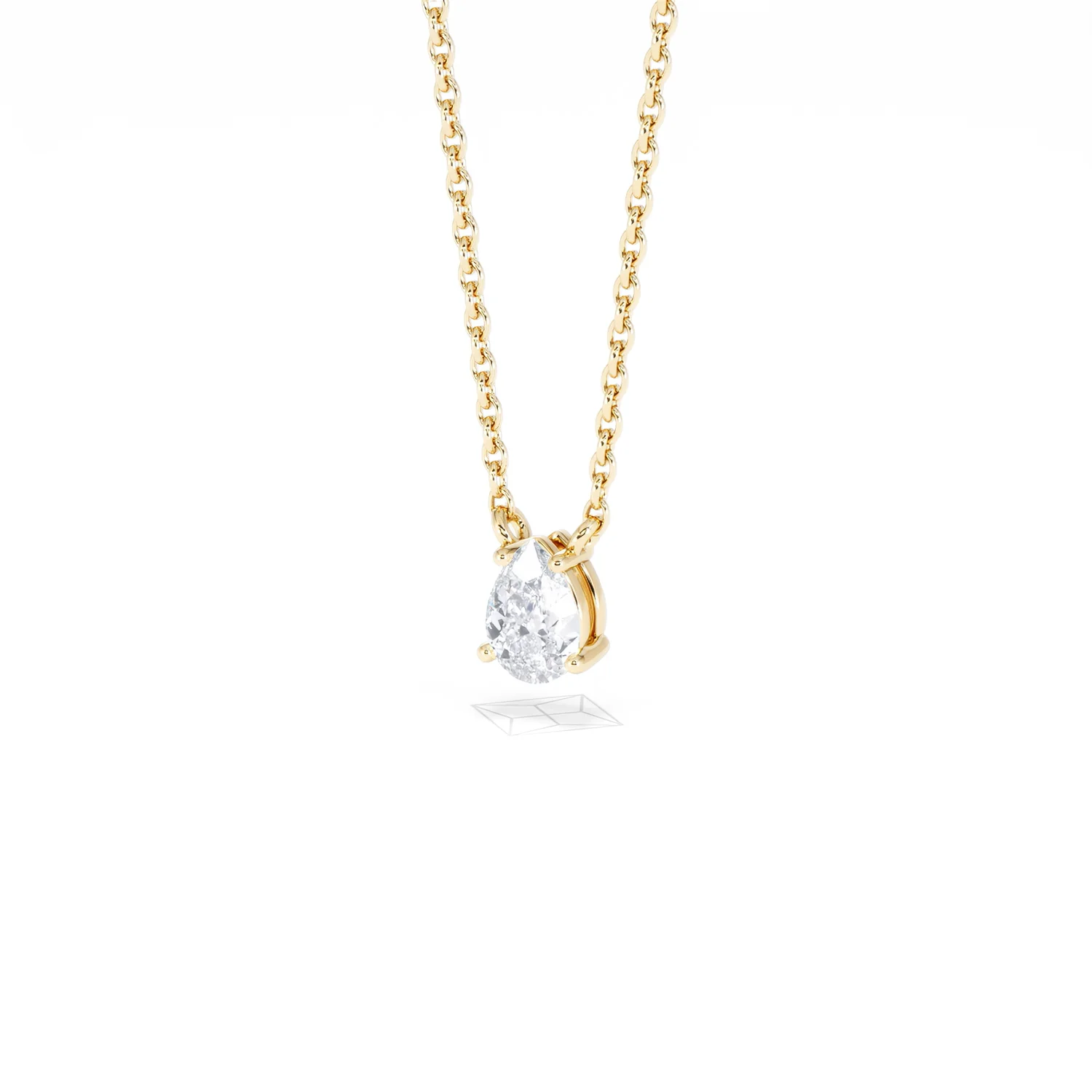 Wanderlust Floating Pear Cut Lab Diamond Solitaire Necklace 0.33ct H/SI in 18K Gold Vermeil - Image 84