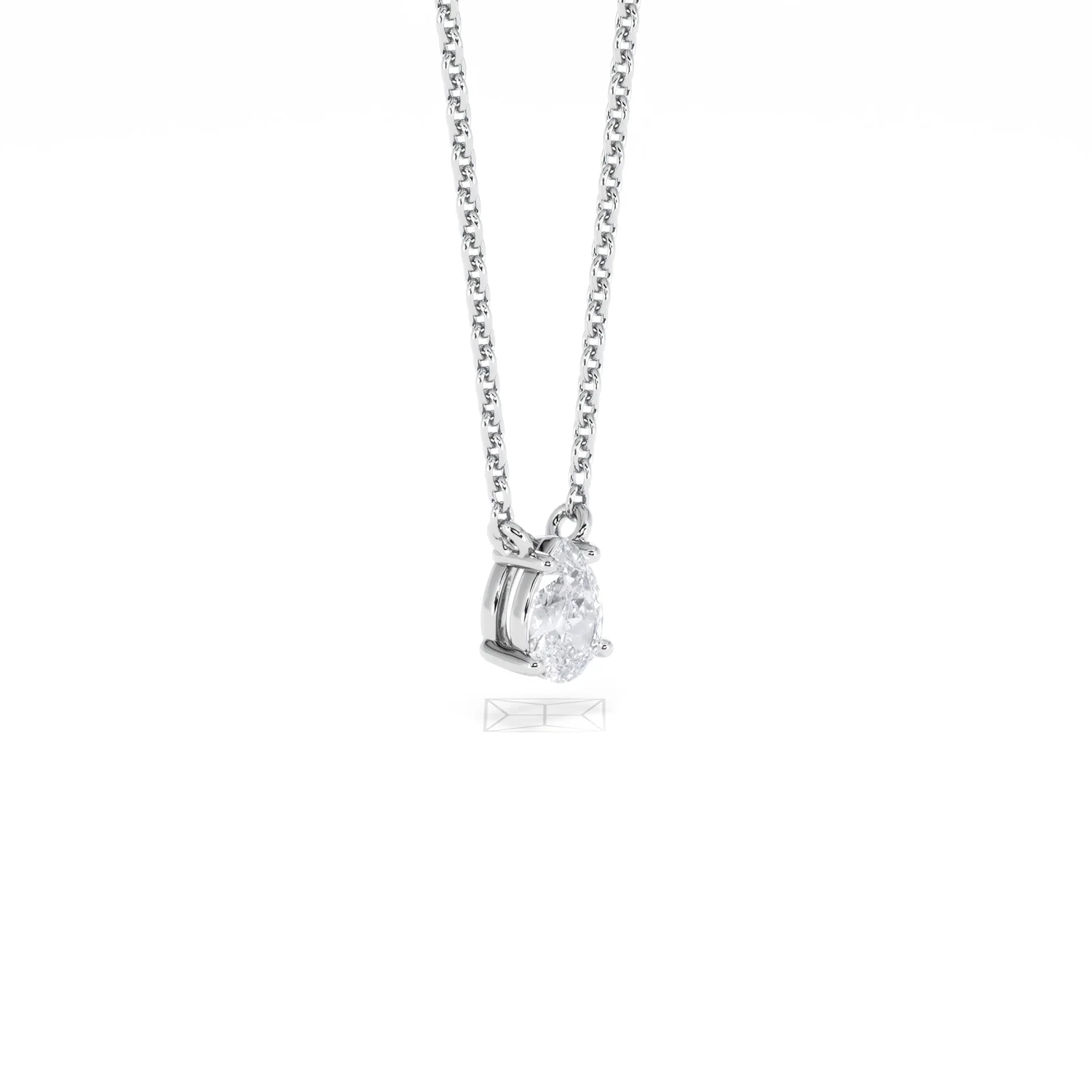 Wanderlust Floating Pear Cut Lab Diamond Solitaire Necklace 0.33ct H/SI in 925 Silver - Image 19
