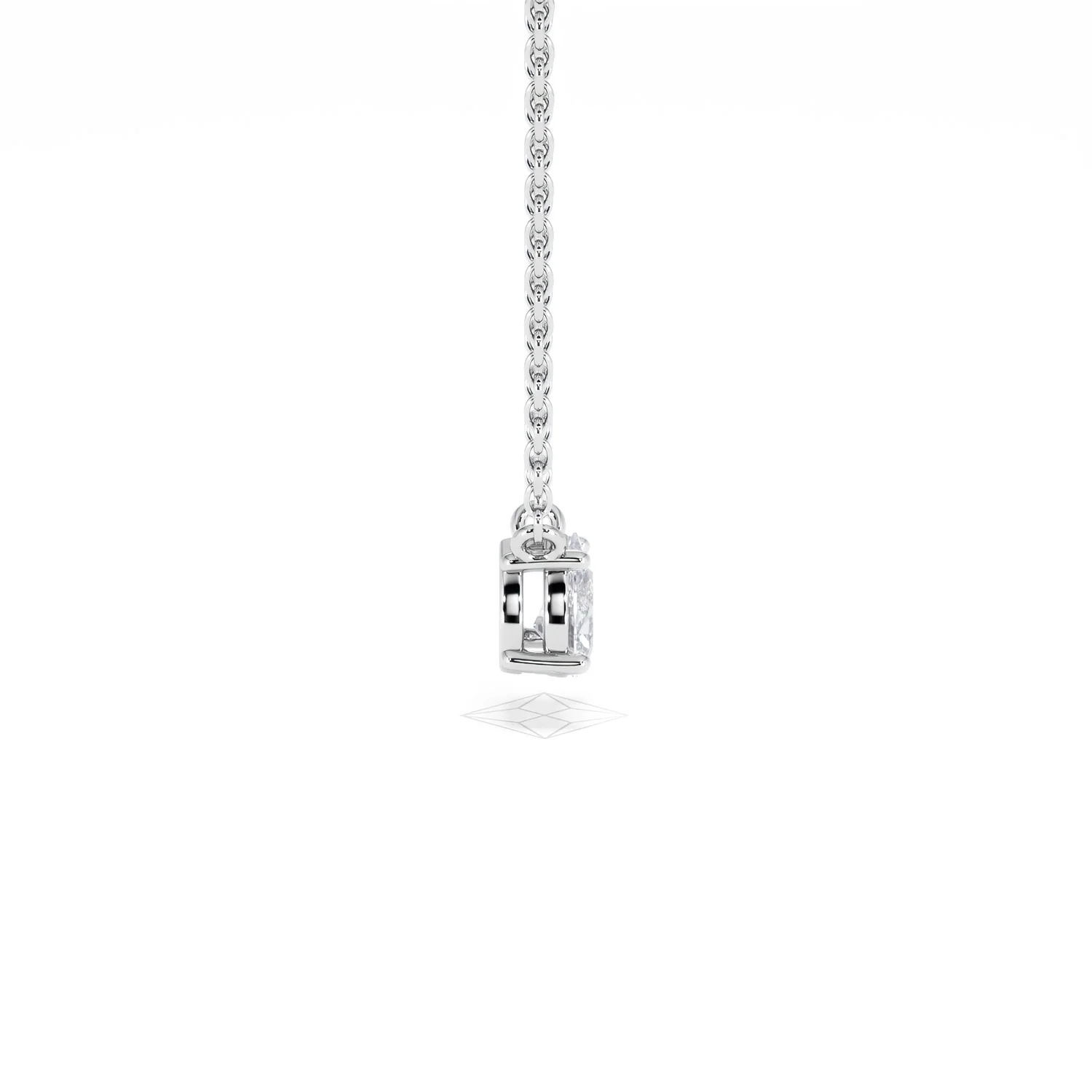 Wanderlust Floating Pear Cut Lab Diamond Solitaire Necklace 0.33ct H/SI in 925 Silver - Image 29