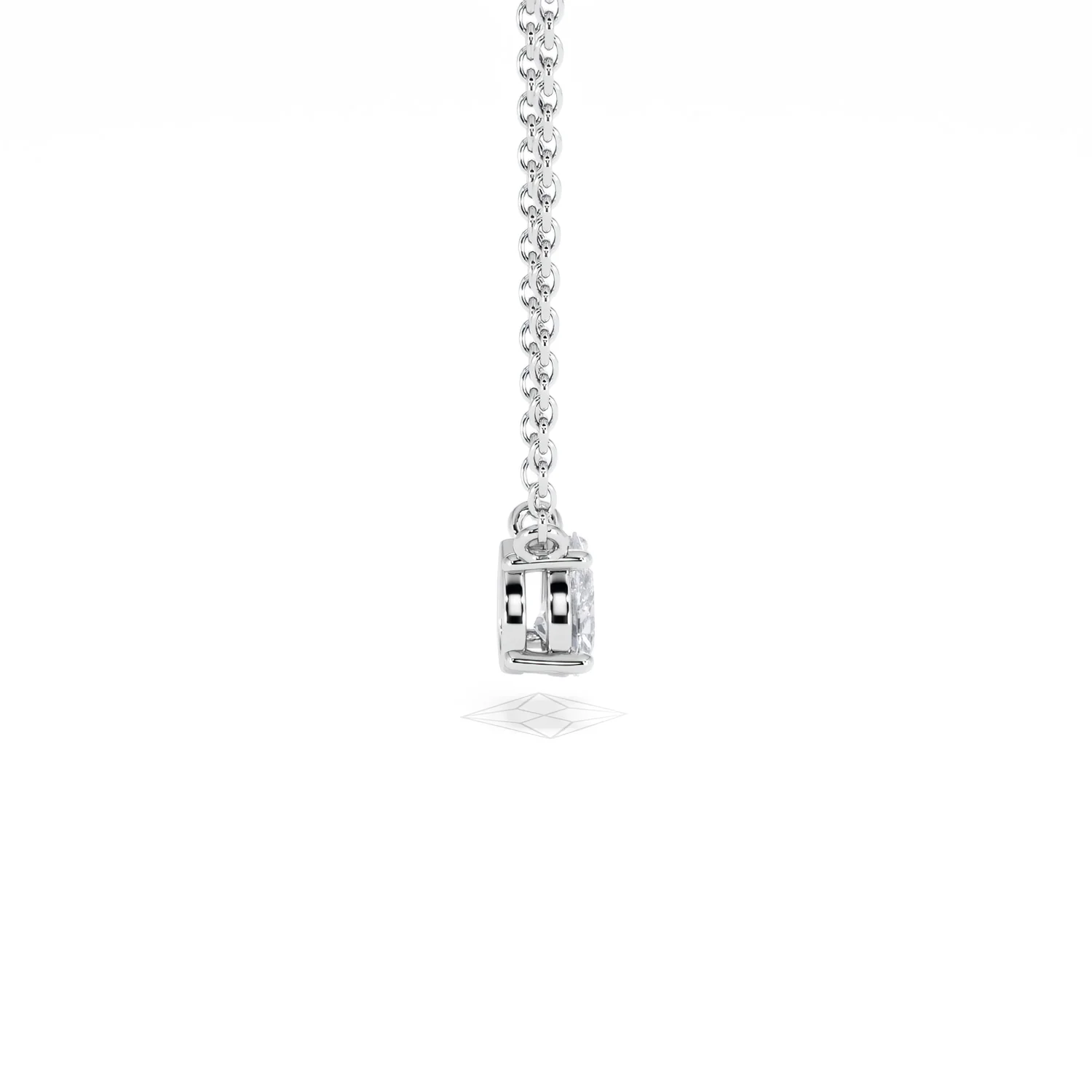 Wanderlust Floating Pear Cut Lab Diamond Solitaire Necklace 0.33ct H/SI in 925 Silver - Image 30