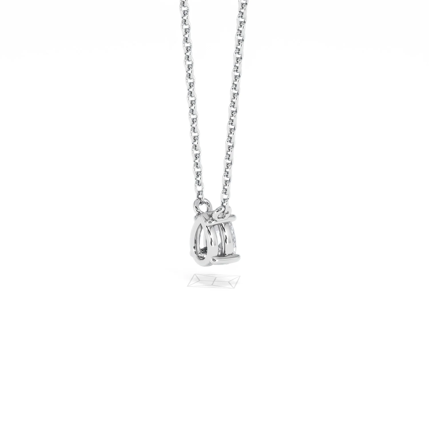Wanderlust Floating Pear Cut Lab Diamond Solitaire Necklace 0.33ct H/SI in 925 Silver - Image 37