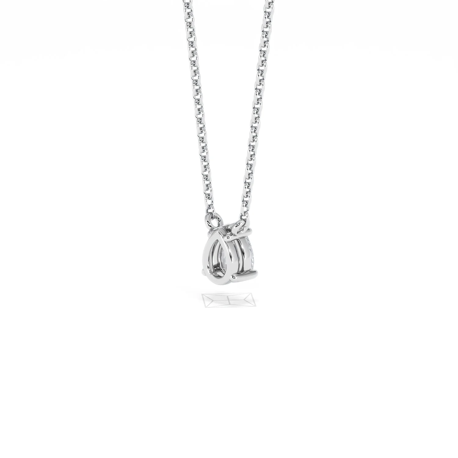 Wanderlust Floating Pear Cut Lab Diamond Solitaire Necklace 0.33ct H/SI in 925 Silver - Image 40