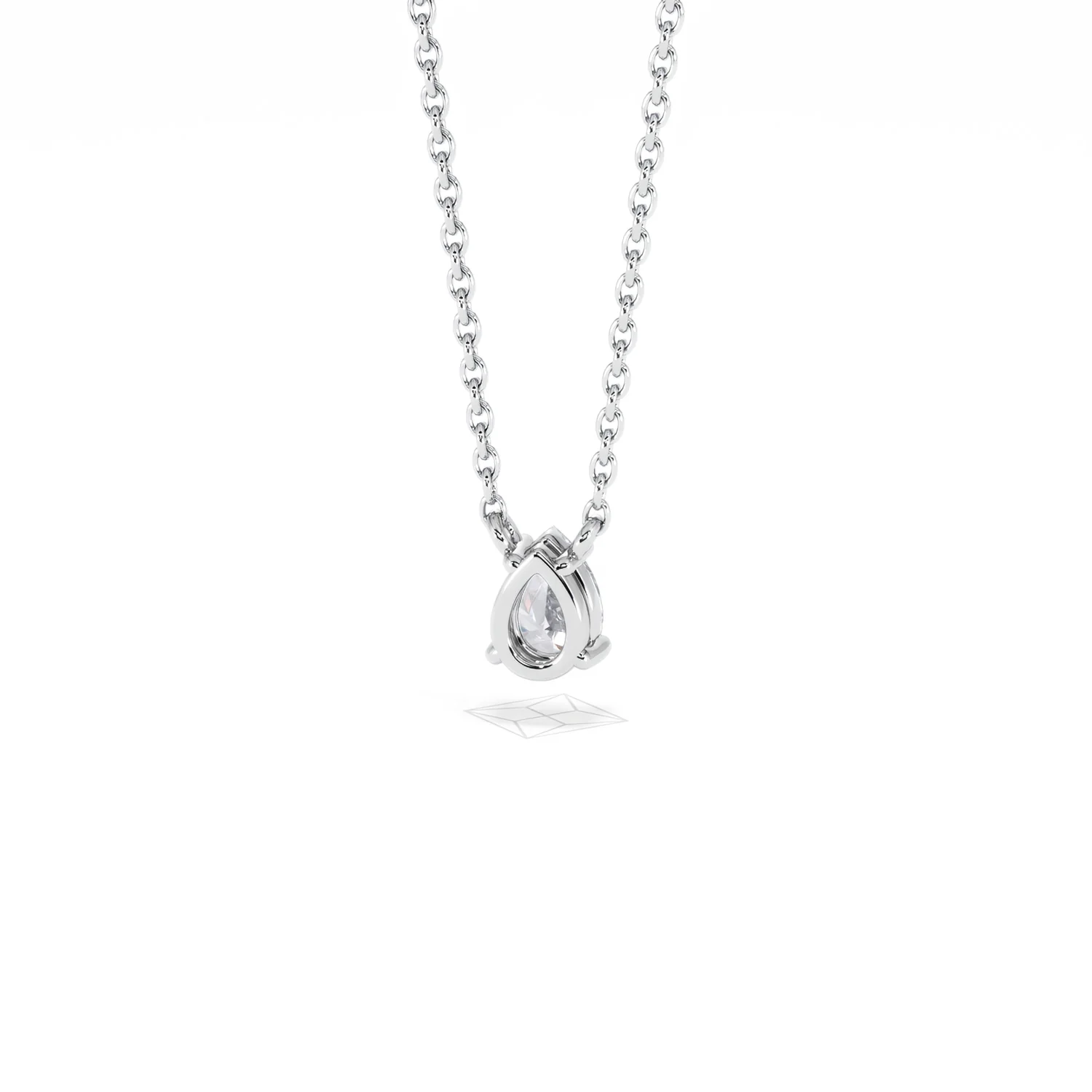 Wanderlust Floating Pear Cut Lab Diamond Solitaire Necklace 0.33ct H/SI in 925 Silver - Image 46