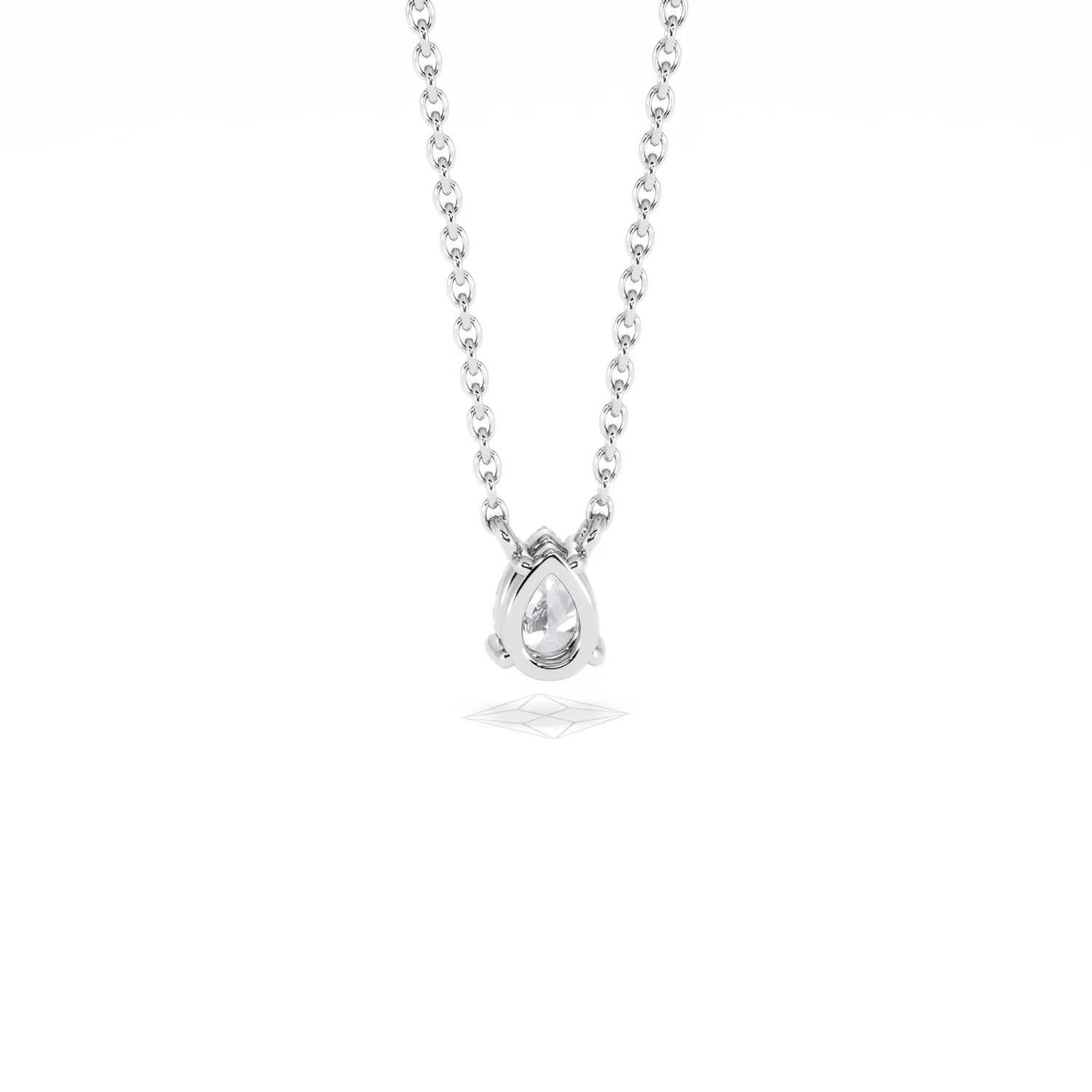 Wanderlust Floating Pear Cut Lab Diamond Solitaire Necklace 0.33ct H/SI in 925 Silver - Image 50