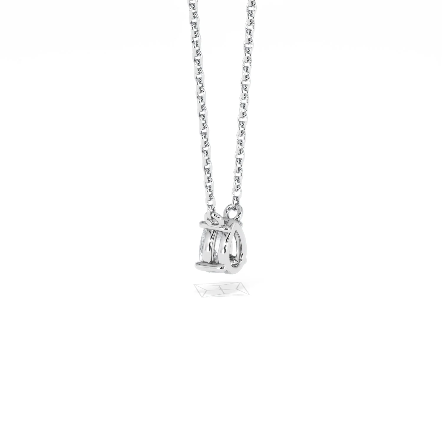 Wanderlust Floating Pear Cut Lab Diamond Solitaire Necklace 0.33ct H/SI in 925 Silver - Image 61