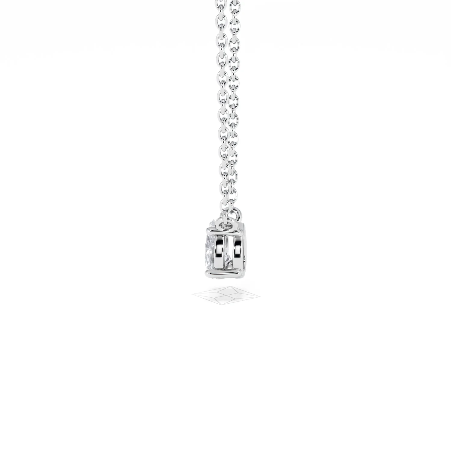 Wanderlust Floating Pear Cut Lab Diamond Solitaire Necklace 0.33ct H/SI in 925 Silver - Image 67