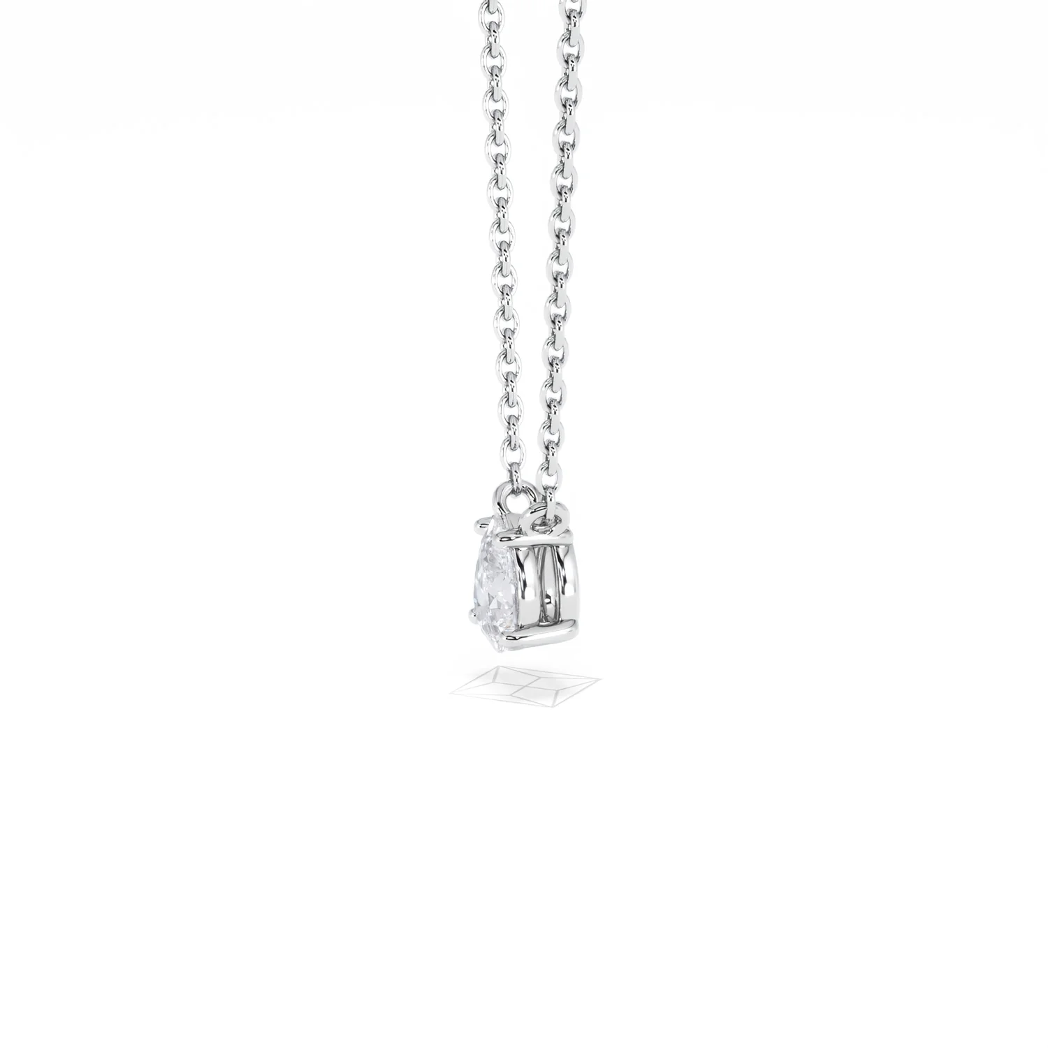 Wanderlust Floating Pear Cut Lab Diamond Solitaire Necklace 0.33ct H/SI in 925 Silver - Image 73