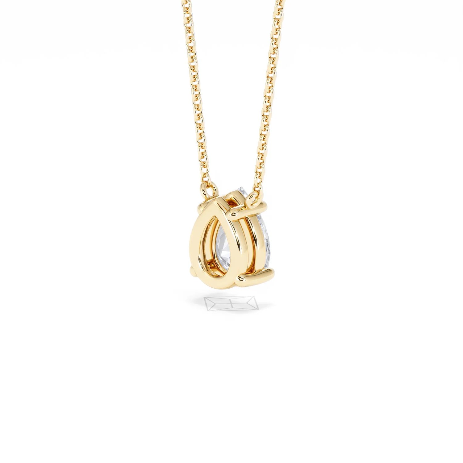 Wanderlust Floating Pear Cut Lab Diamond Solitaire Necklace 1.00ct H/SI in 9K Gold - Image 41