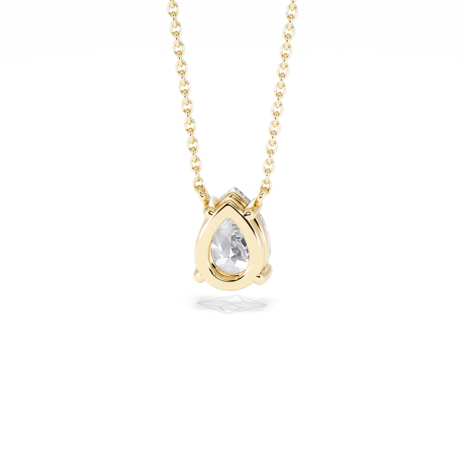 Wanderlust Floating Pear Cut Lab Diamond Solitaire Necklace 1.00ct H/SI in 9K Gold - Image 48