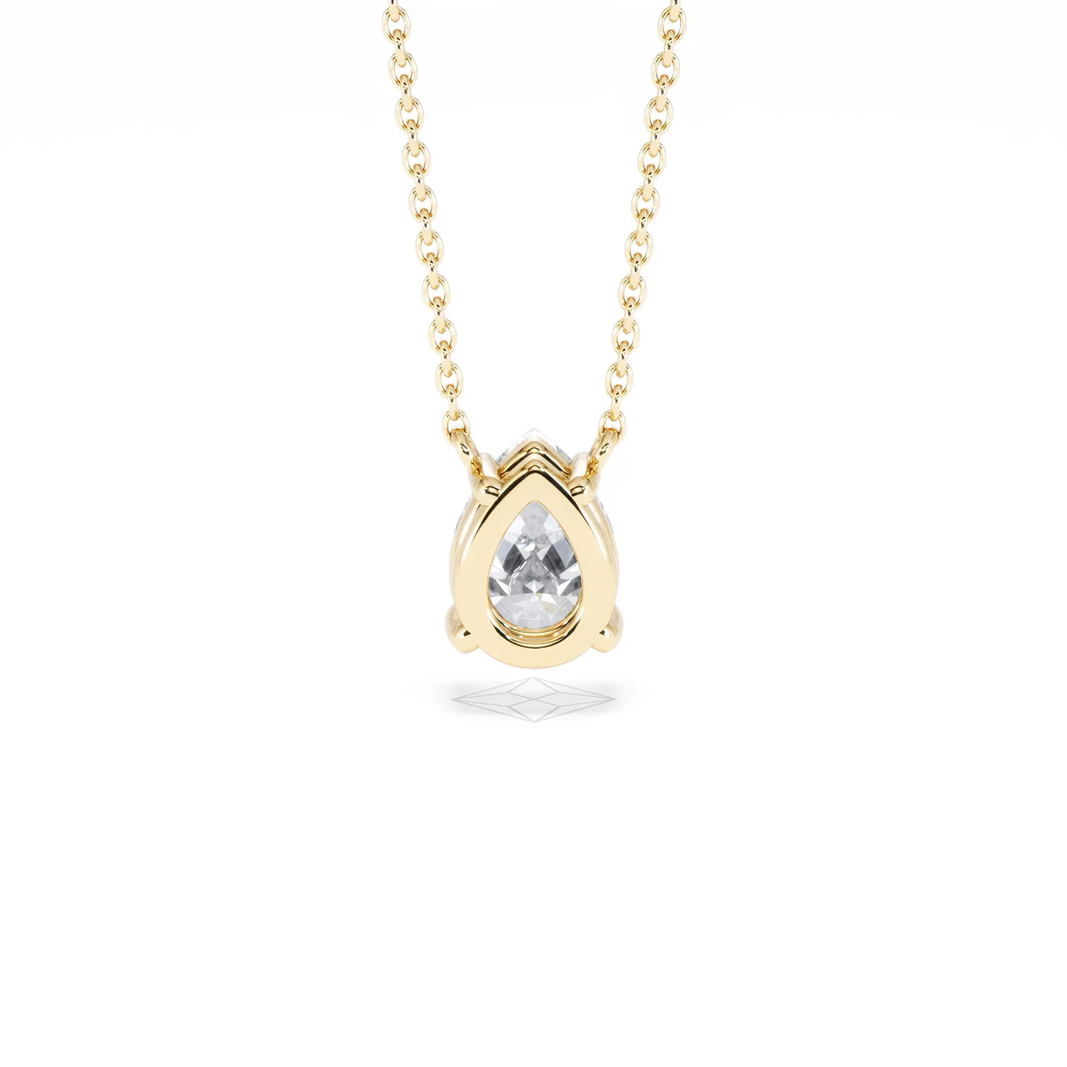 Wanderlust Floating Pear Cut Lab Diamond Solitaire Necklace 1.00ct H/SI in 9K Gold - Image 50