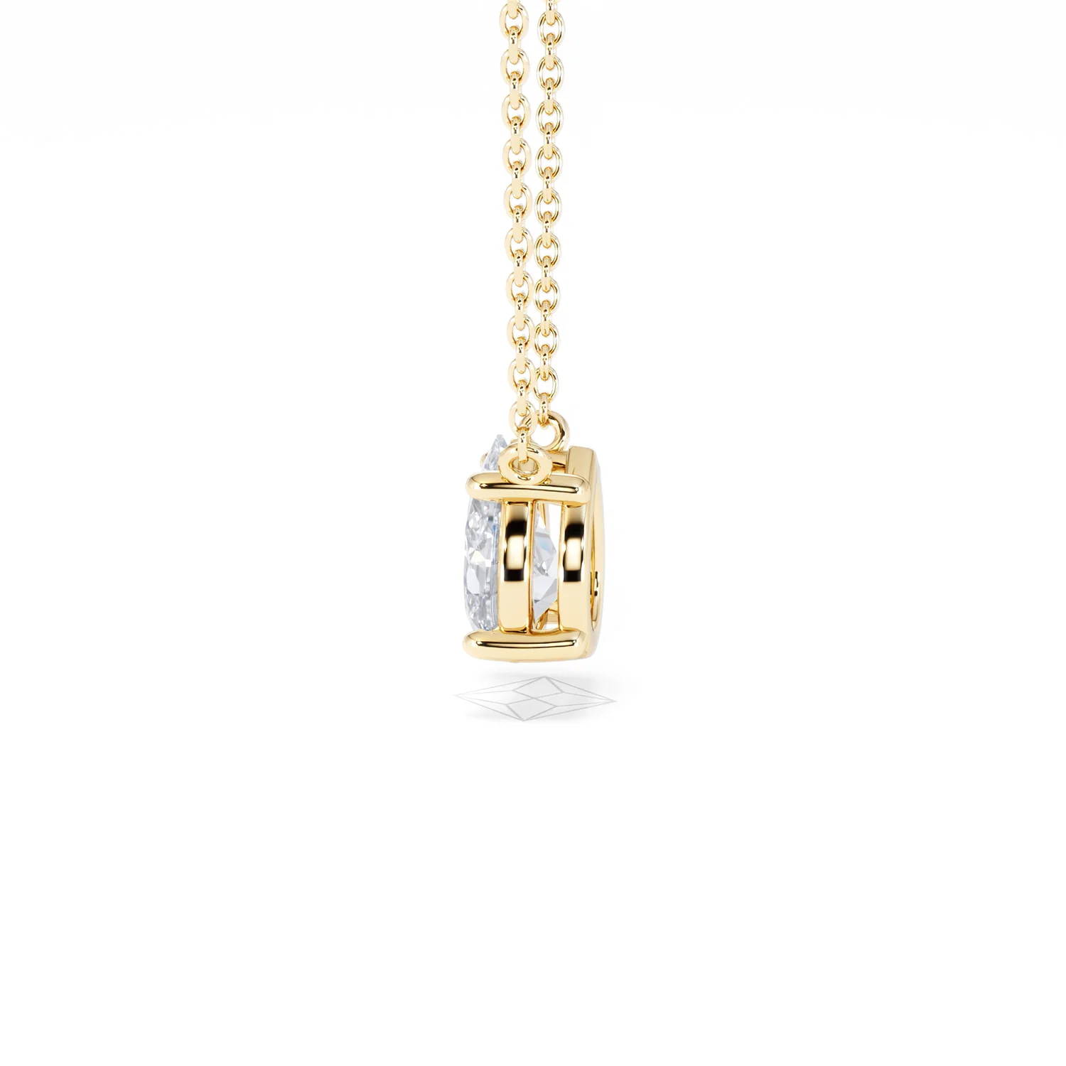 Wanderlust Floating Pear Cut Lab Diamond Solitaire Necklace 1.00ct H/SI in 9K Gold - Image 68