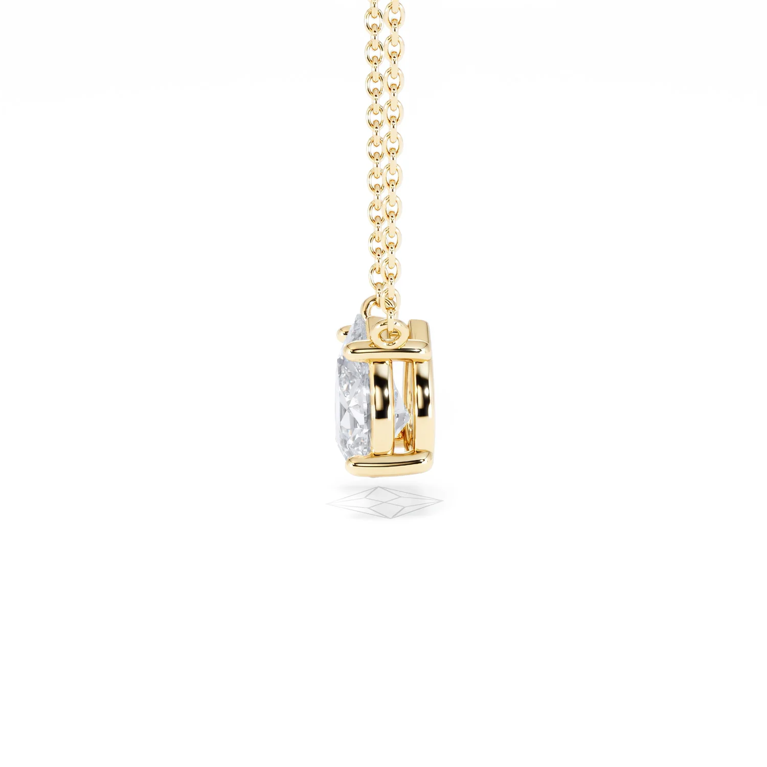 Wanderlust Floating Pear Cut Lab Diamond Solitaire Necklace 1.00ct H/SI in 9K Gold - Image 71