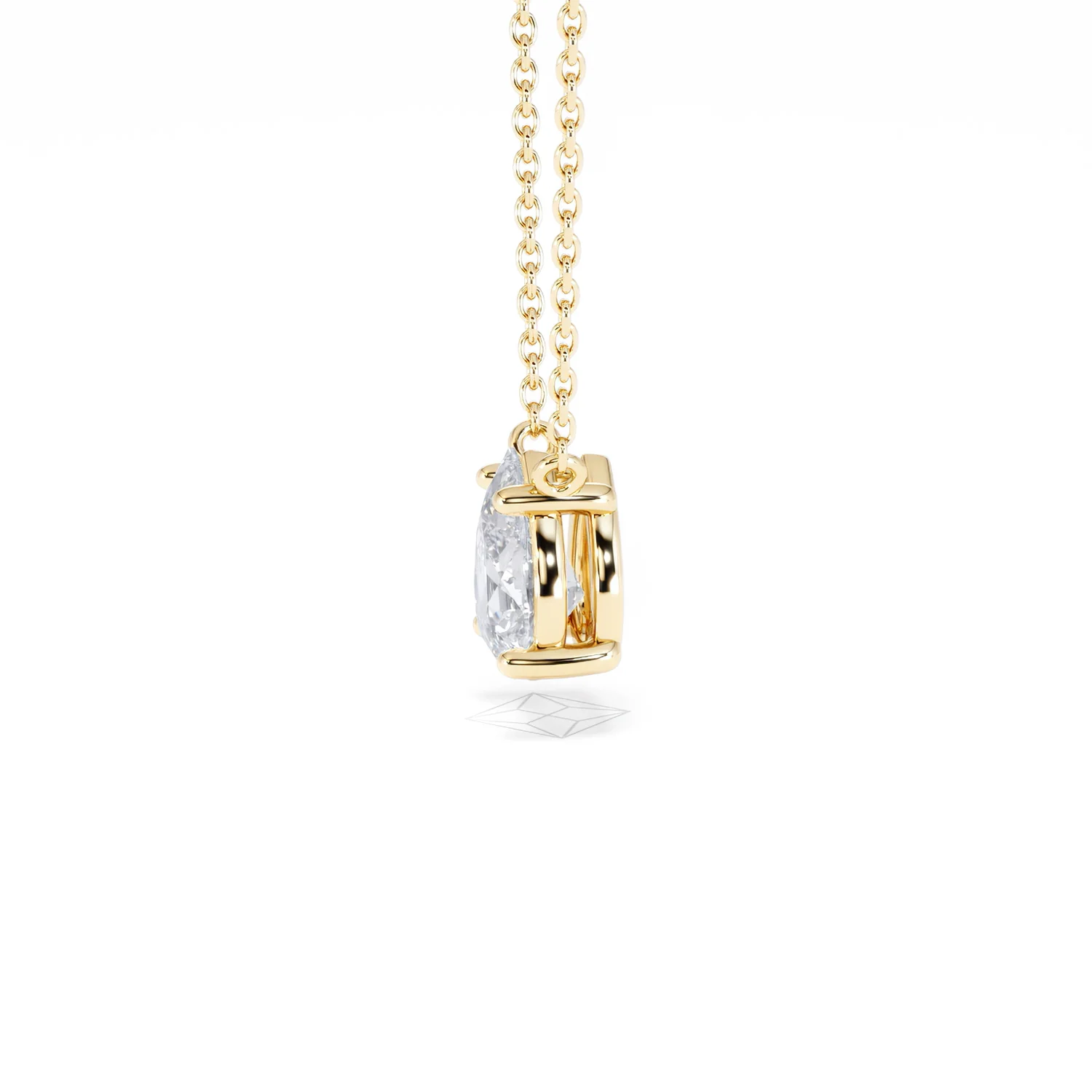 Wanderlust Floating Pear Cut Lab Diamond Solitaire Necklace 1.00ct H/SI in 9K Gold - Image 72