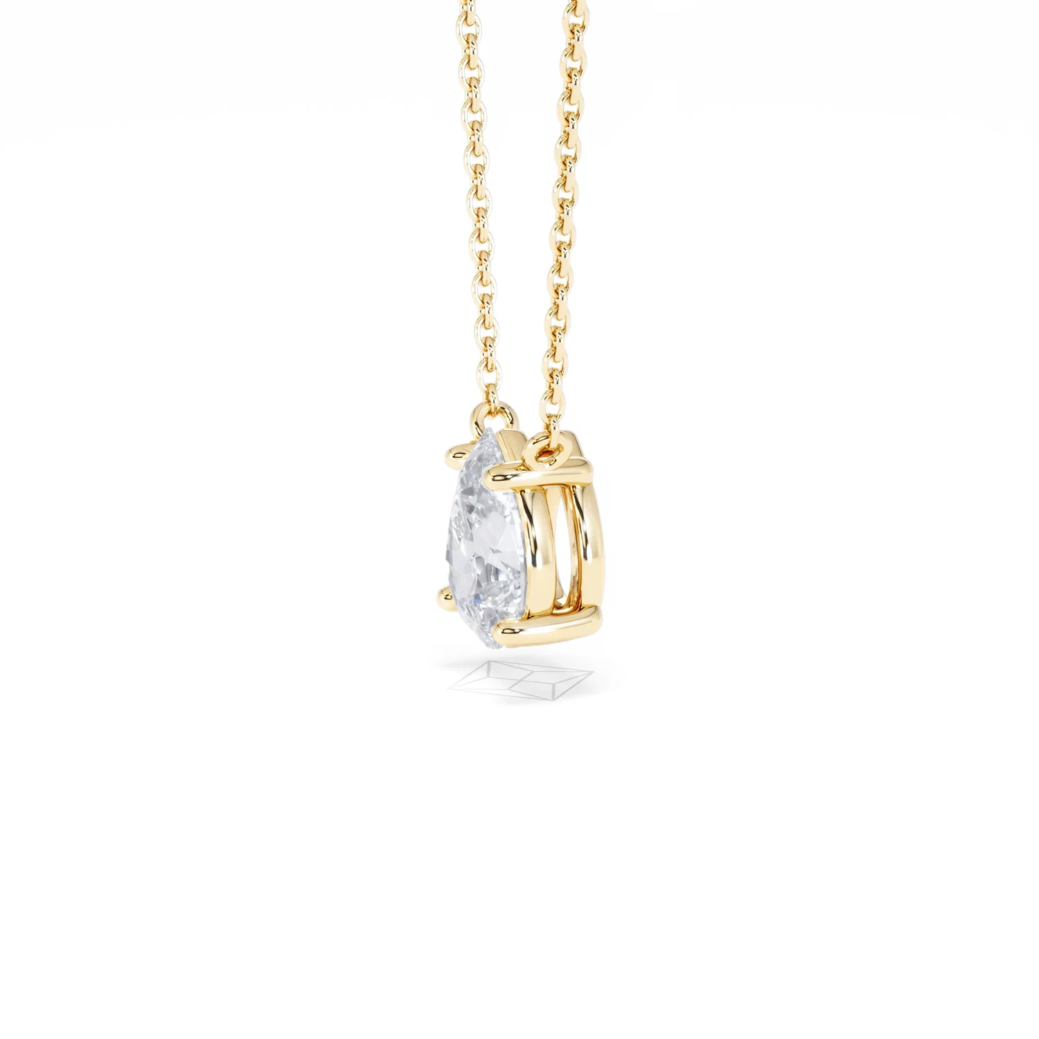 Wanderlust Floating Pear Cut Lab Diamond Solitaire Necklace 1.00ct H/SI in 9K Gold - Image 75