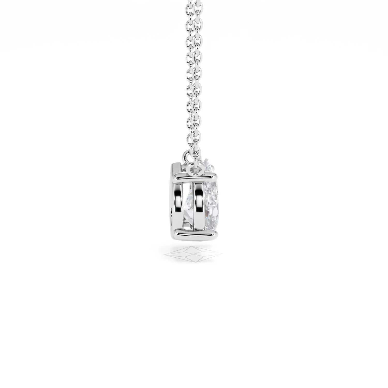 Wanderlust Floating Pear Cut Lab Diamond Solitaire Necklace 1.00ct H/Si in 9K White Gold - Image 31