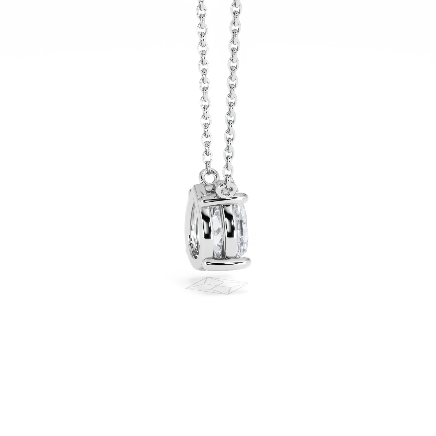 Wanderlust Floating Pear Cut Lab Diamond Solitaire Necklace 1.00ct H/Si in 9K White Gold - Image 34