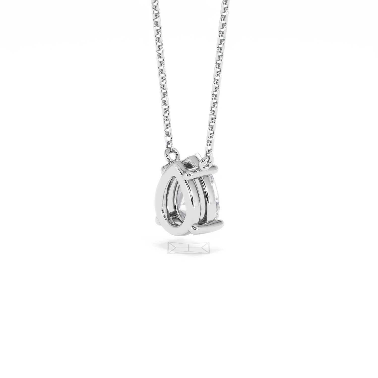 Wanderlust Floating Pear Cut Lab Diamond Solitaire Necklace 1.00ct H/Si in 9K White Gold - Image 40