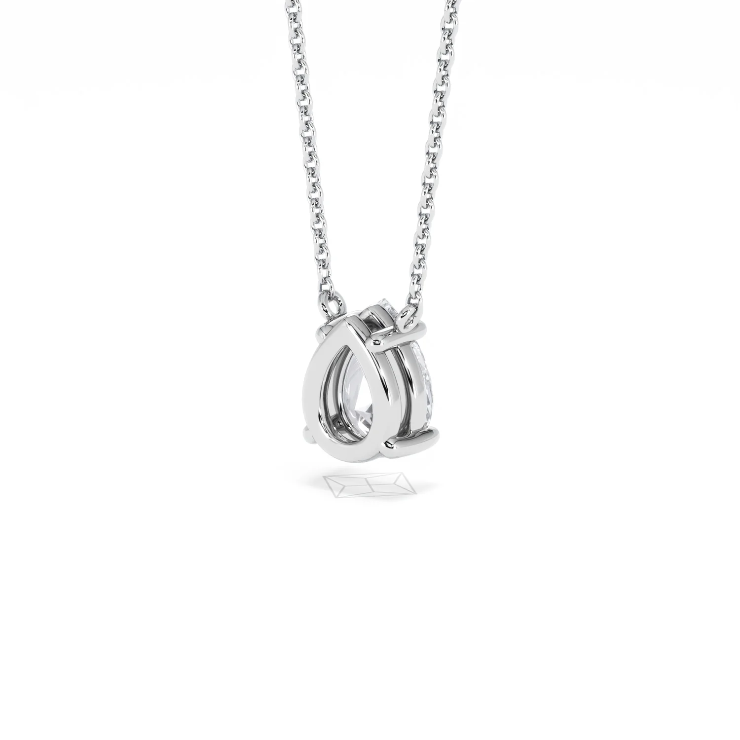 Wanderlust Floating Pear Cut Lab Diamond Solitaire Necklace 1.00ct H/Si in 9K White Gold - Image 42