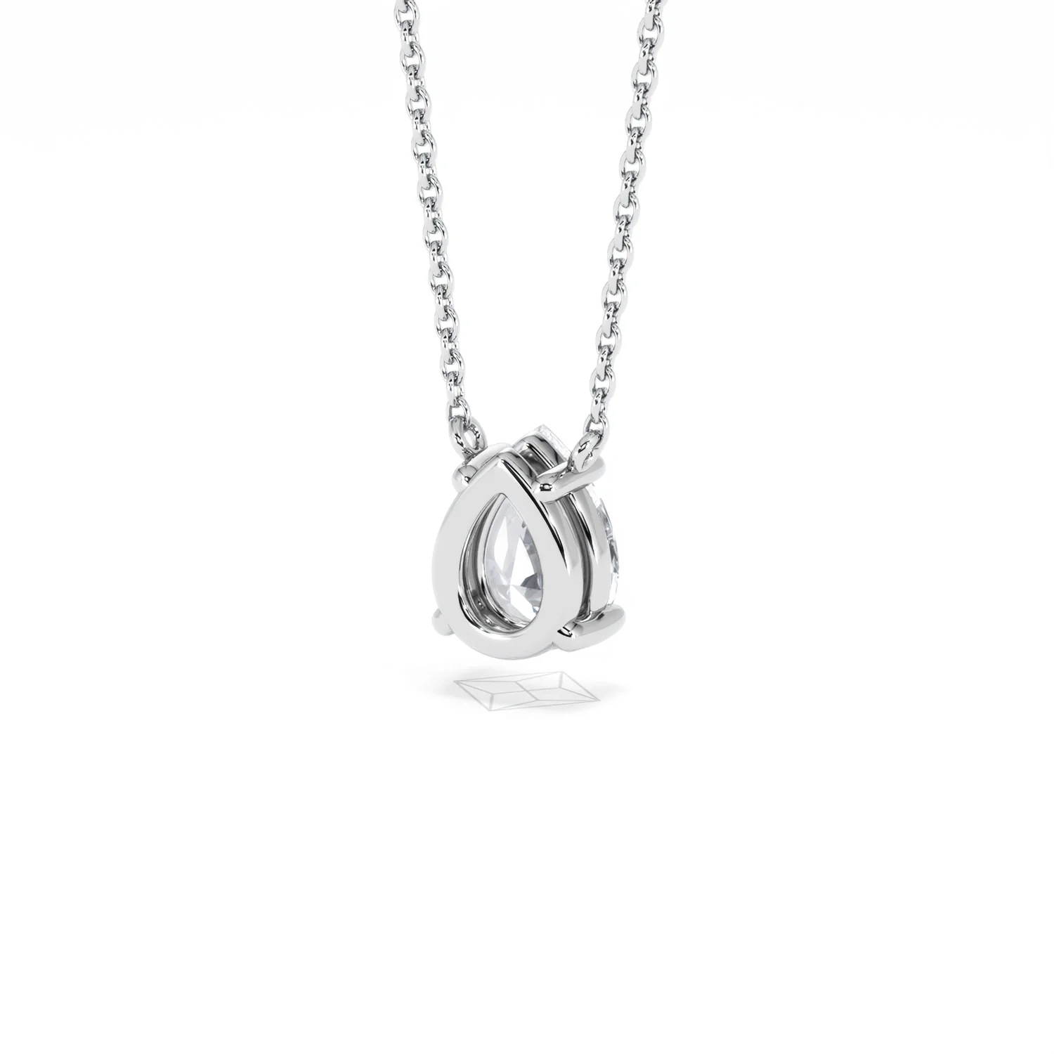 Wanderlust Floating Pear Cut Lab Diamond Solitaire Necklace 1.00ct H/Si in 9K White Gold - Image 44