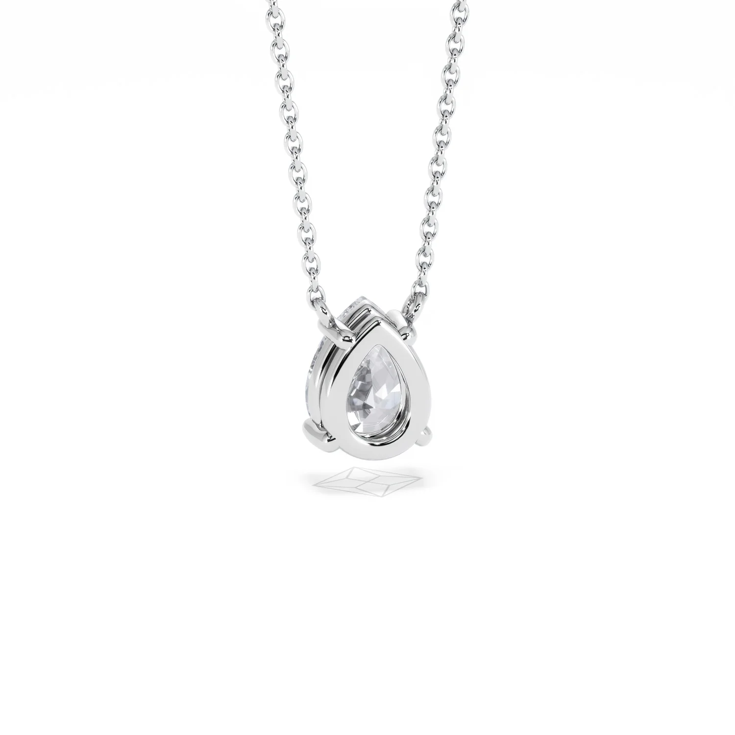Wanderlust Floating Pear Cut Lab Diamond Solitaire Necklace 1.00ct H/Si in 9K White Gold - Image 53