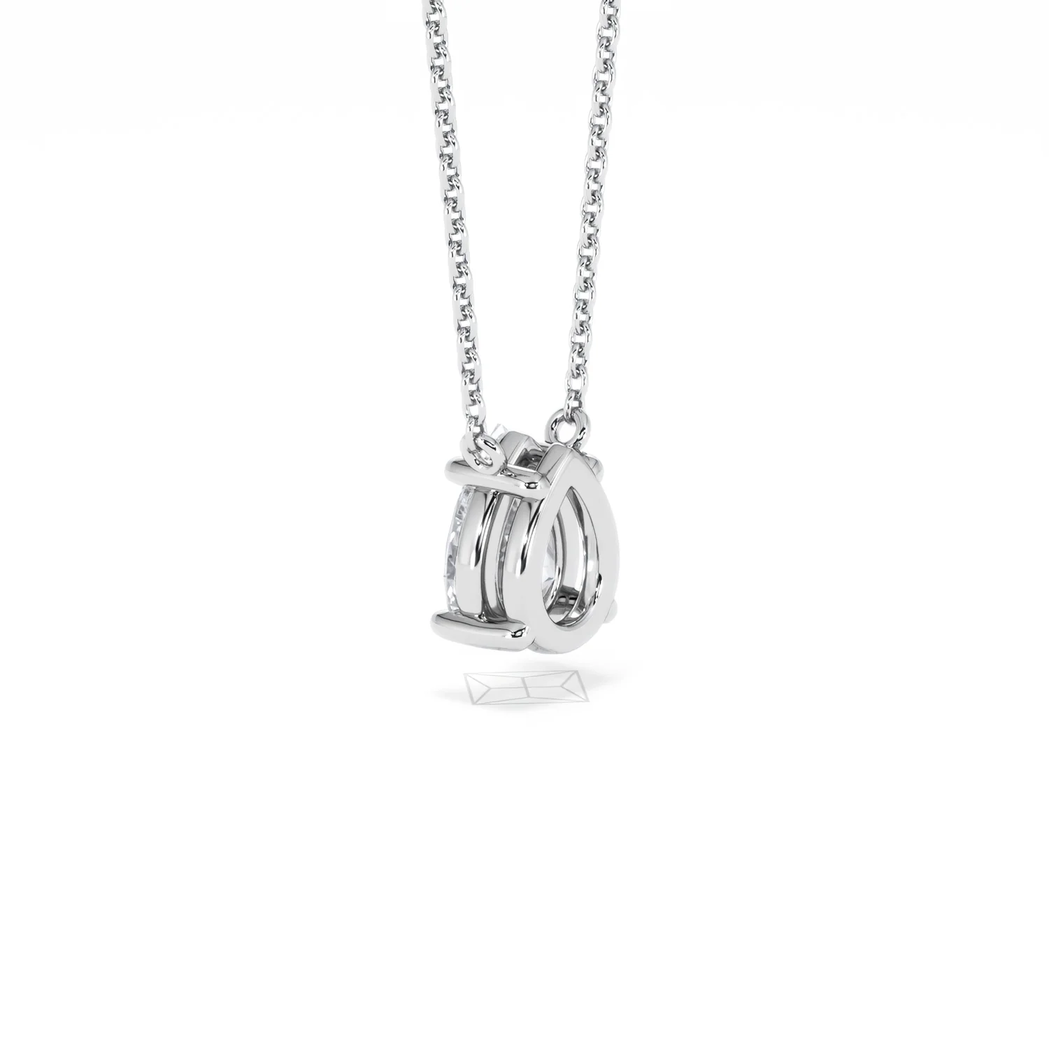 Wanderlust Floating Pear Cut Lab Diamond Solitaire Necklace 1.00ct H/Si in 9K White Gold - Image 61