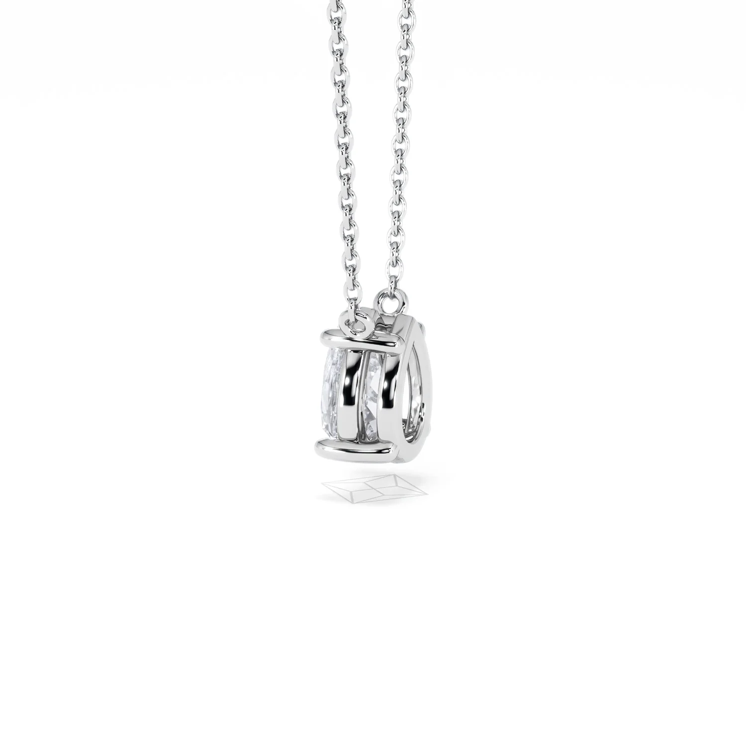 Wanderlust Floating Pear Cut Lab Diamond Solitaire Necklace 1.00ct H/Si in 9K White Gold - Image 65