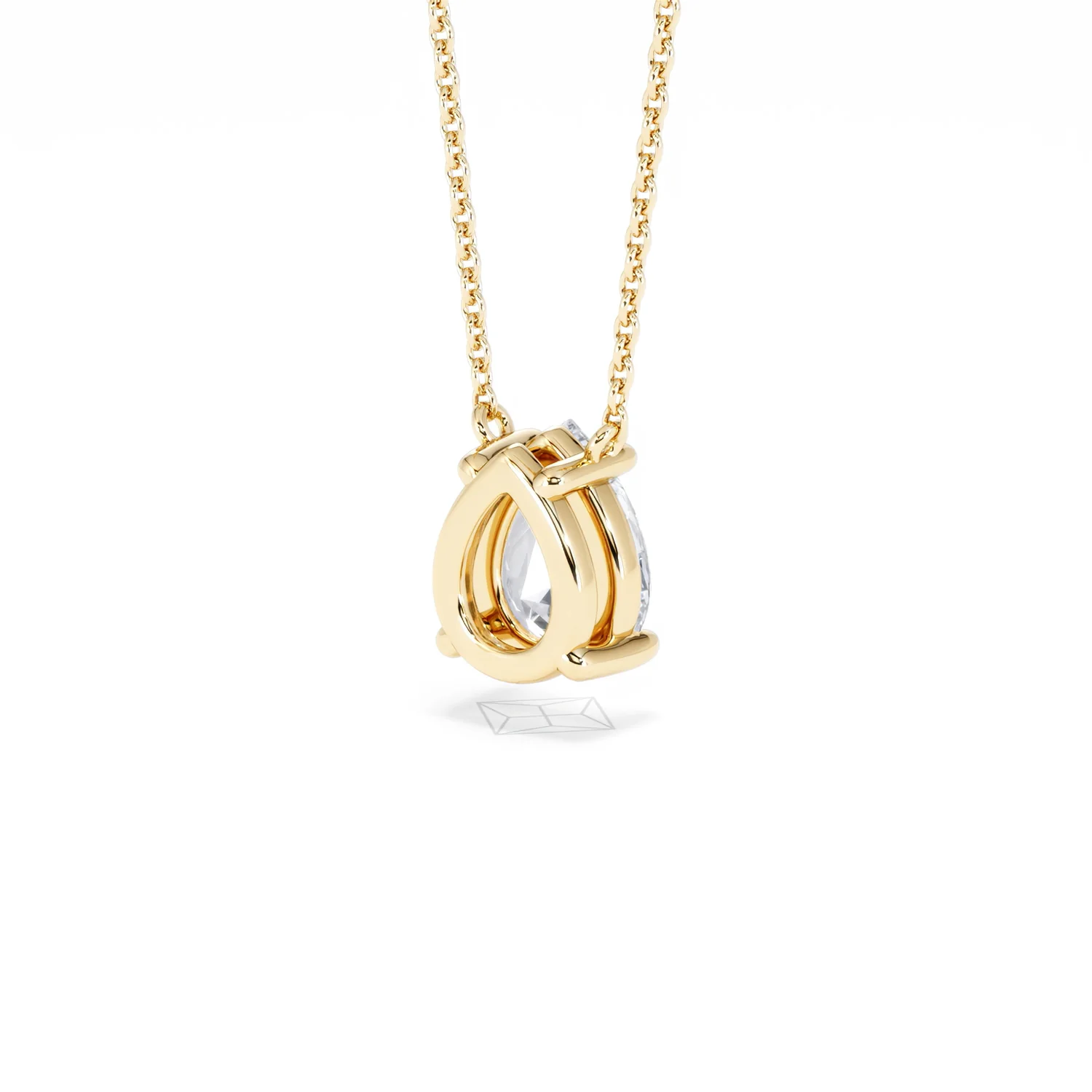 Wanderlust Floating Pear Cut Lab Diamond Solitaire Necklace 1.50ct H/SI in 9K Gold - Image 42