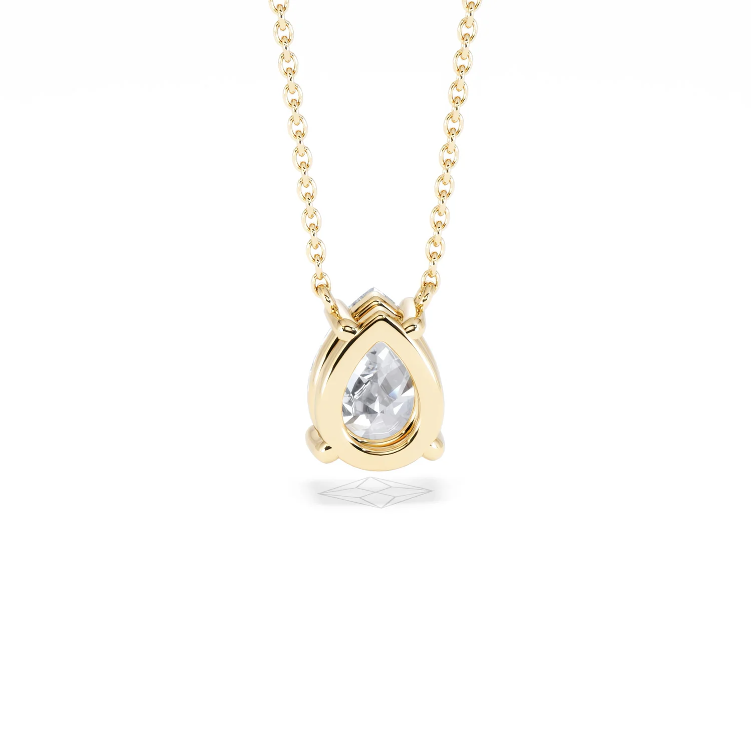 Wanderlust Floating Pear Cut Lab Diamond Solitaire Necklace 1.50ct H/SI in 9K Gold - Image 51