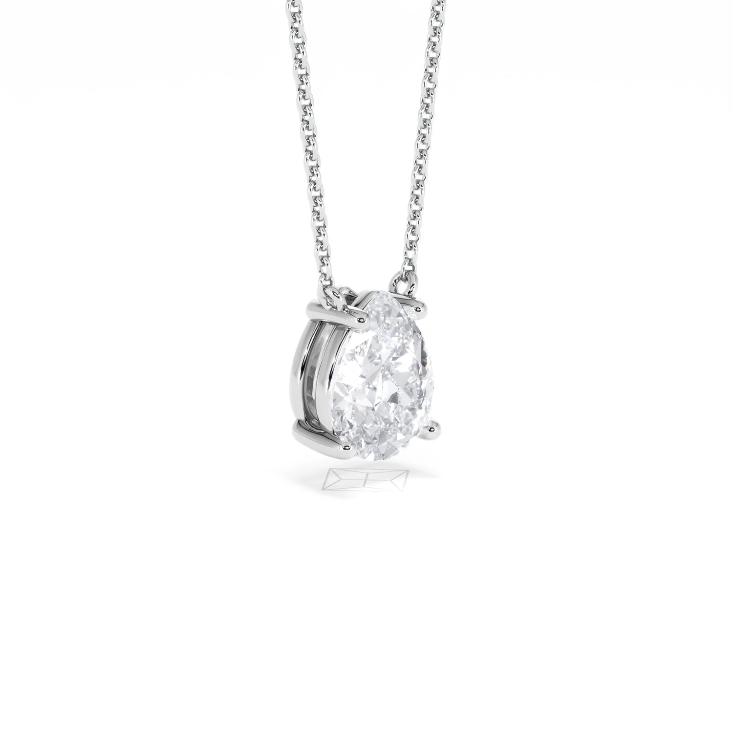 Wanderlust Floating Pear Cut Lab Diamond Solitaire Necklace 1.50ct H/Si in 9K White Gold - Image 19