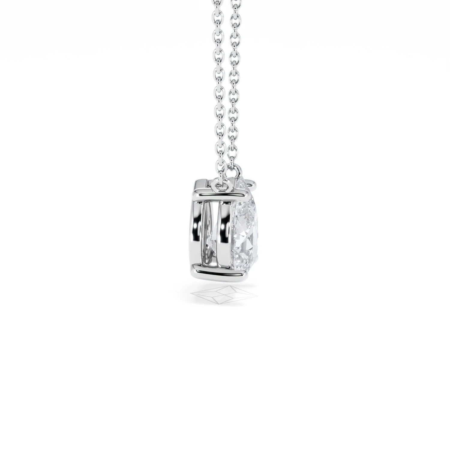 Wanderlust Floating Pear Cut Lab Diamond Solitaire Necklace 1.50ct H/Si in 9K White Gold - Image 28