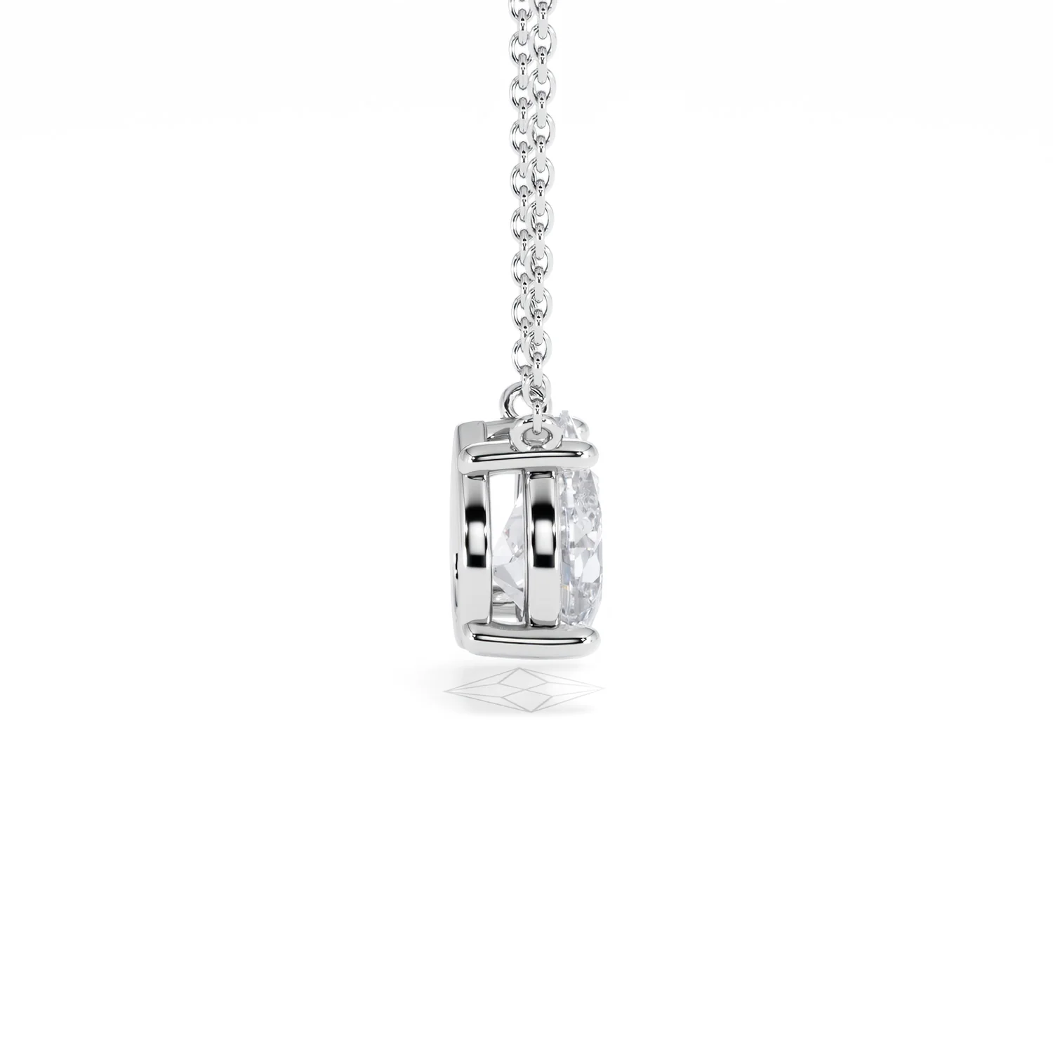 Wanderlust Floating Pear Cut Lab Diamond Solitaire Necklace 1.50ct H/Si in 9K White Gold - Image 31