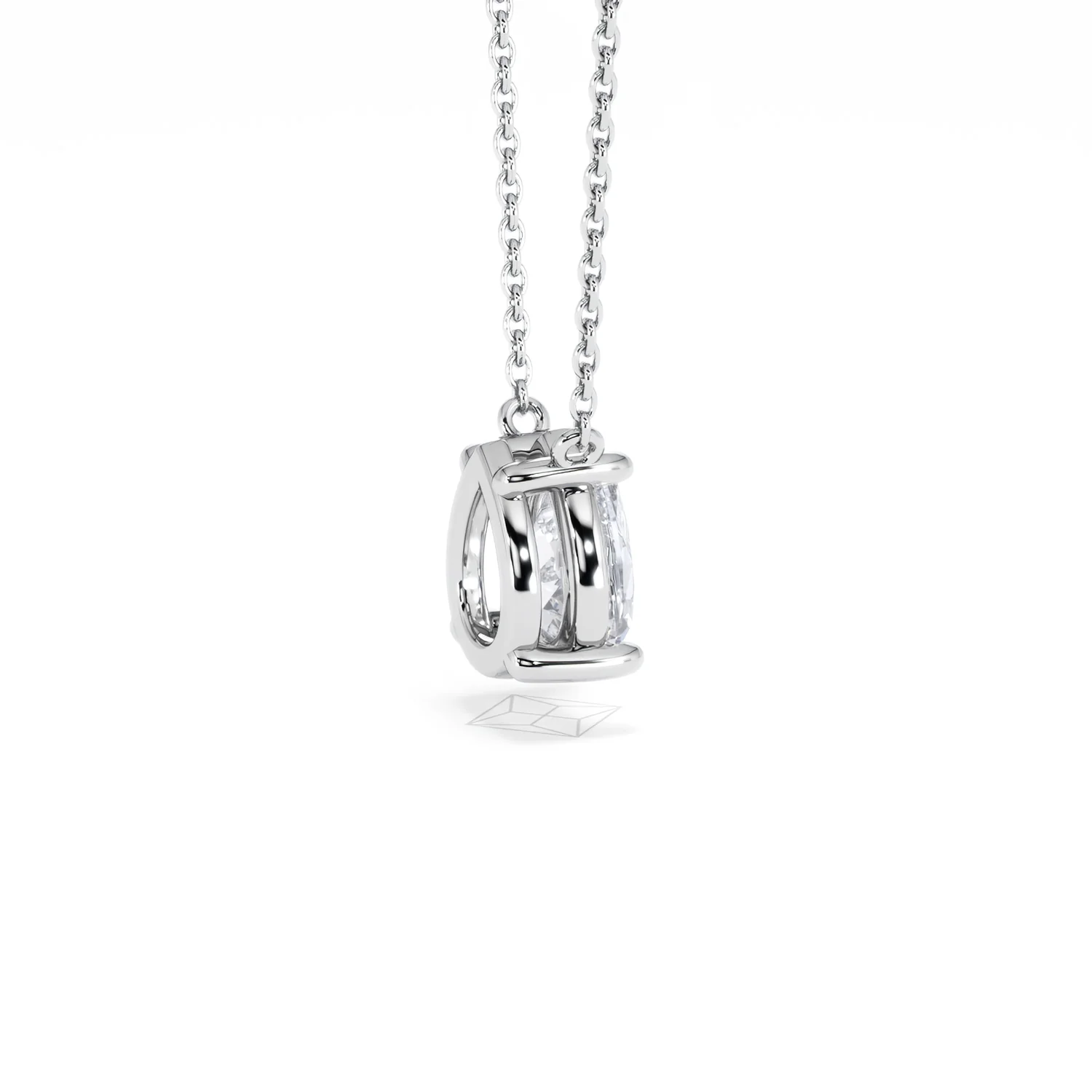 Wanderlust Floating Pear Cut Lab Diamond Solitaire Necklace 1.50ct H/Si in 9K White Gold - Image 35