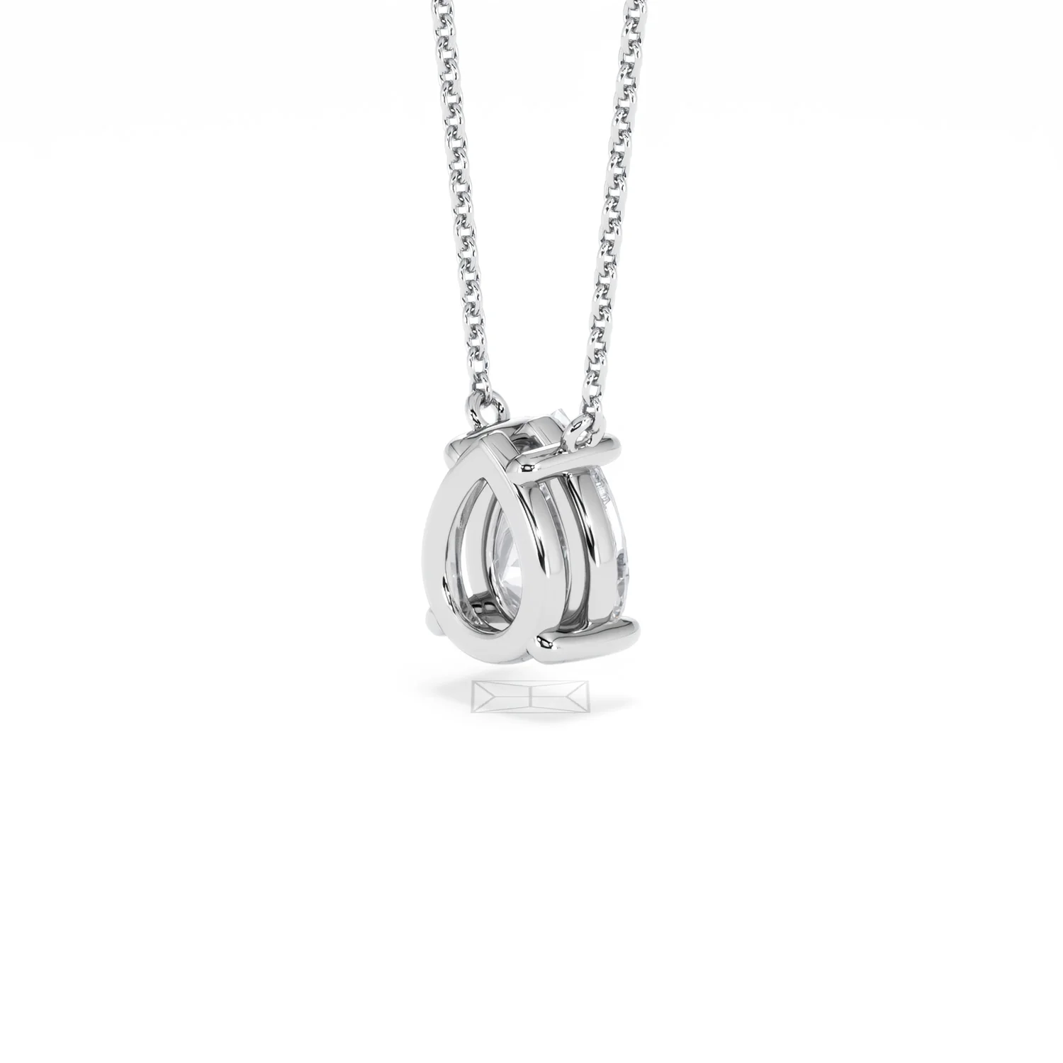 Wanderlust Floating Pear Cut Lab Diamond Solitaire Necklace 1.50ct H/Si in 9K White Gold - Image 40